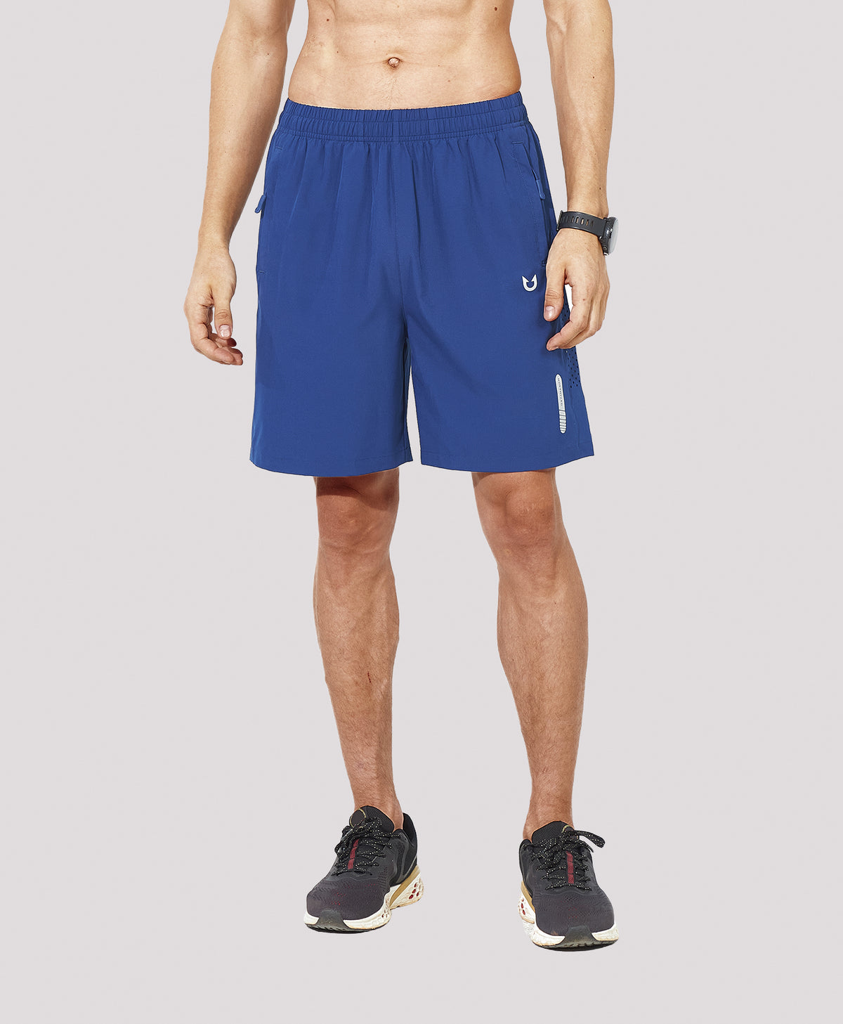 
Men's Athletic Workout 7 Inch Gym Shorts with Zipper Pocket for Hiking — Royal Blue