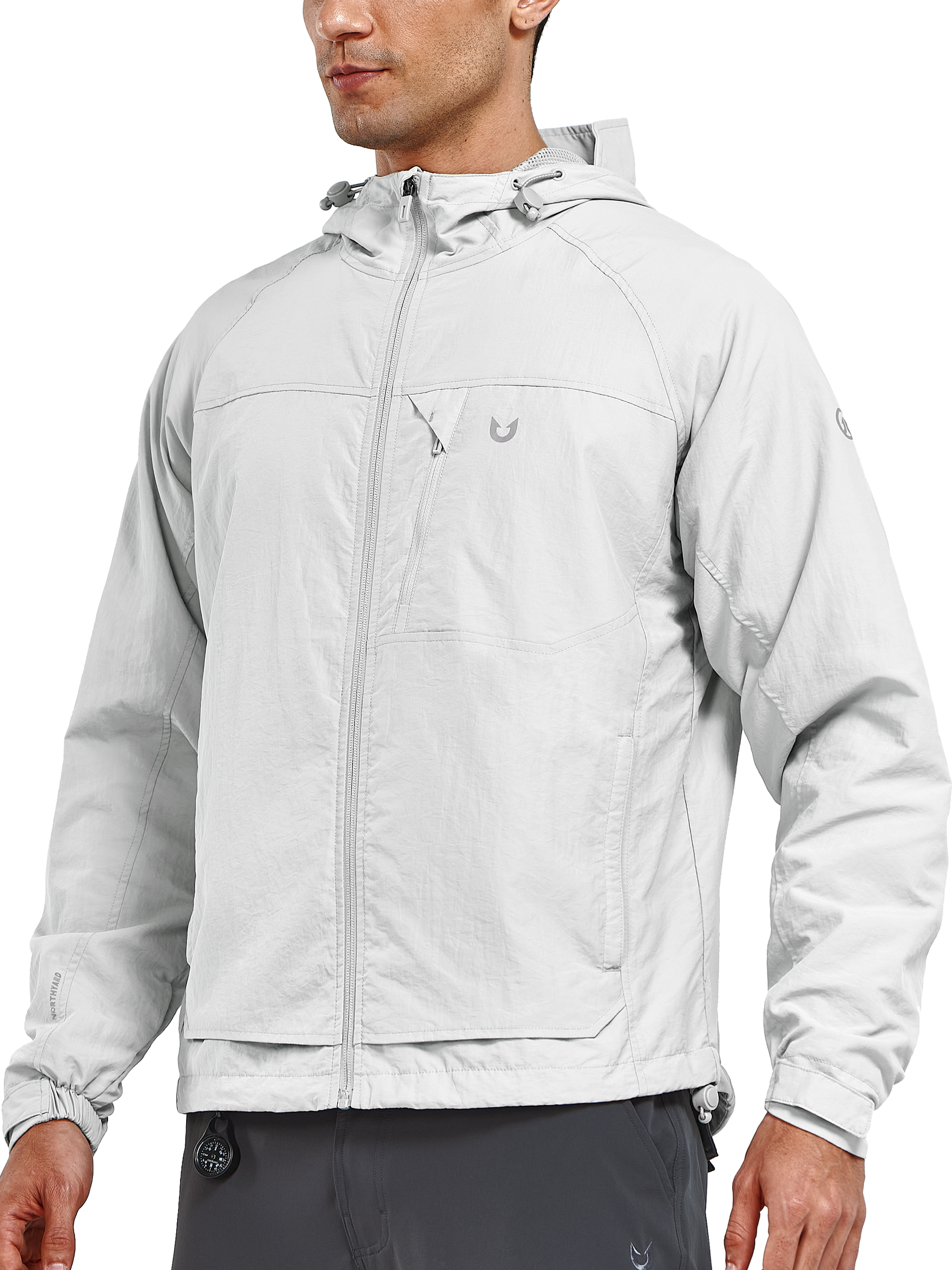 Men's Windbreaker Jackets Lightweight Hooded Windproof Coat for Hiking