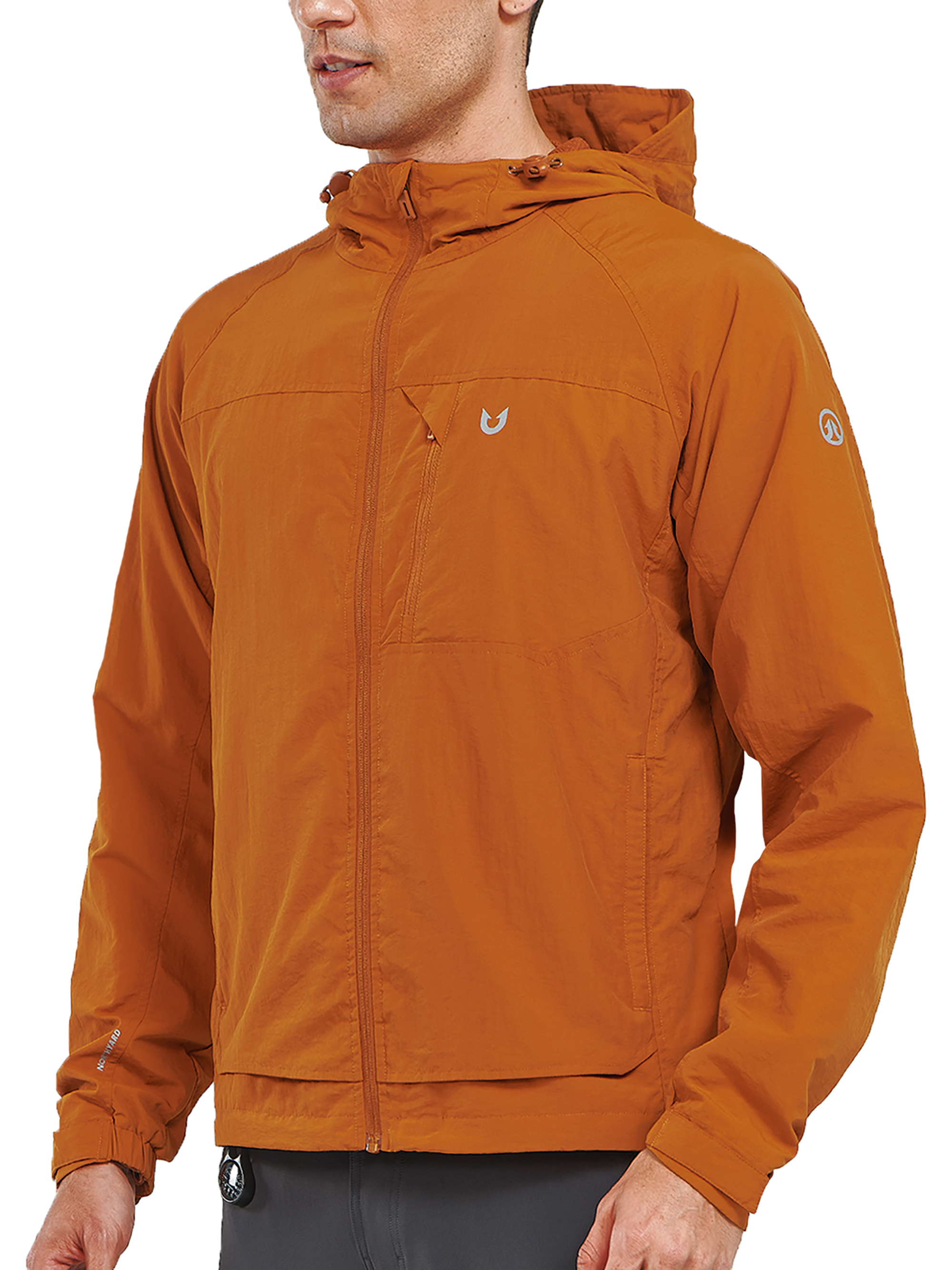Men's Windbreaker Jackets Lightweight Hooded Windproof Coat for Hiking