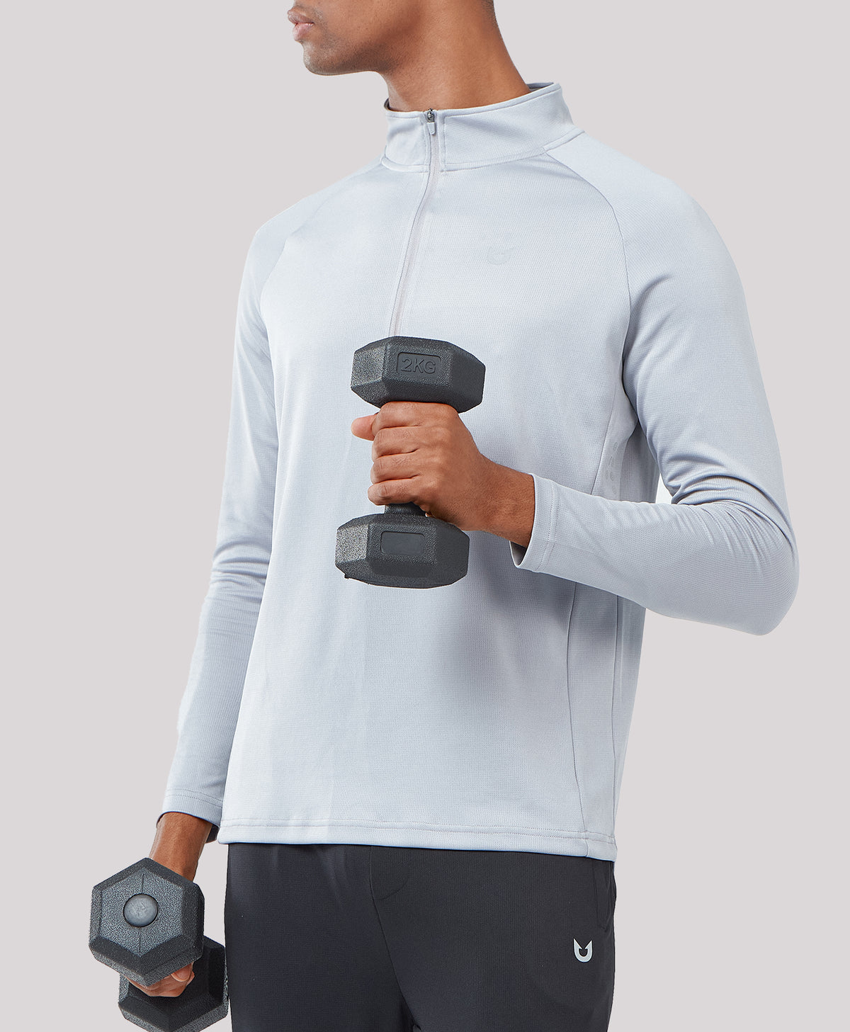 
Men's 1/4 Zip Athletic Pullover Shirts Lightweight — Light Grey