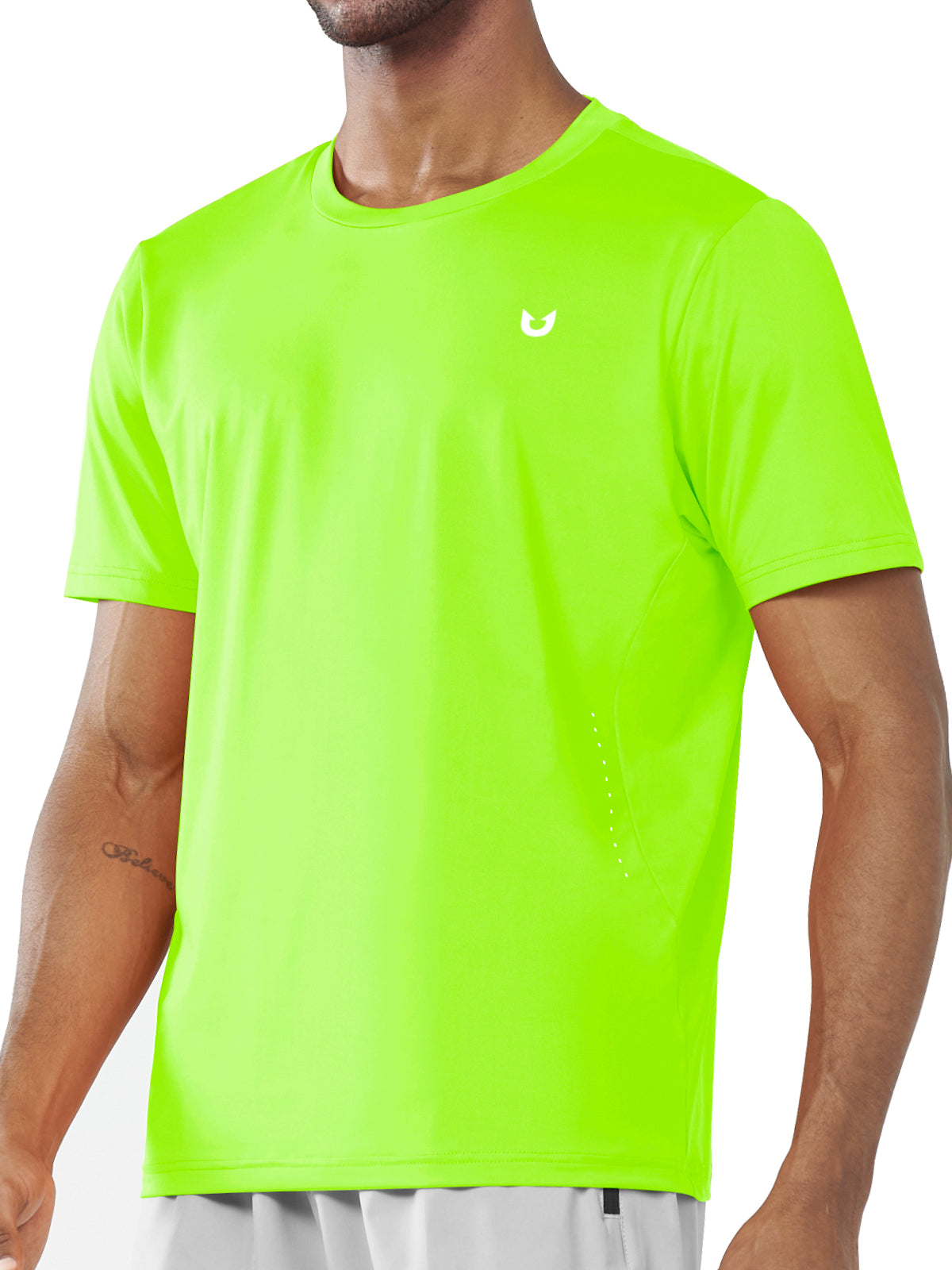 Men's Neon Green Gym Compression Workout T Shirts