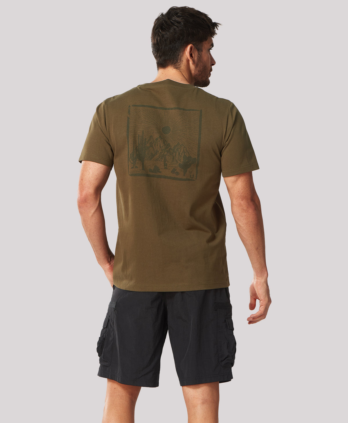 
Men's Soft 100% Cotton Graphic T-Shirts — Army Green