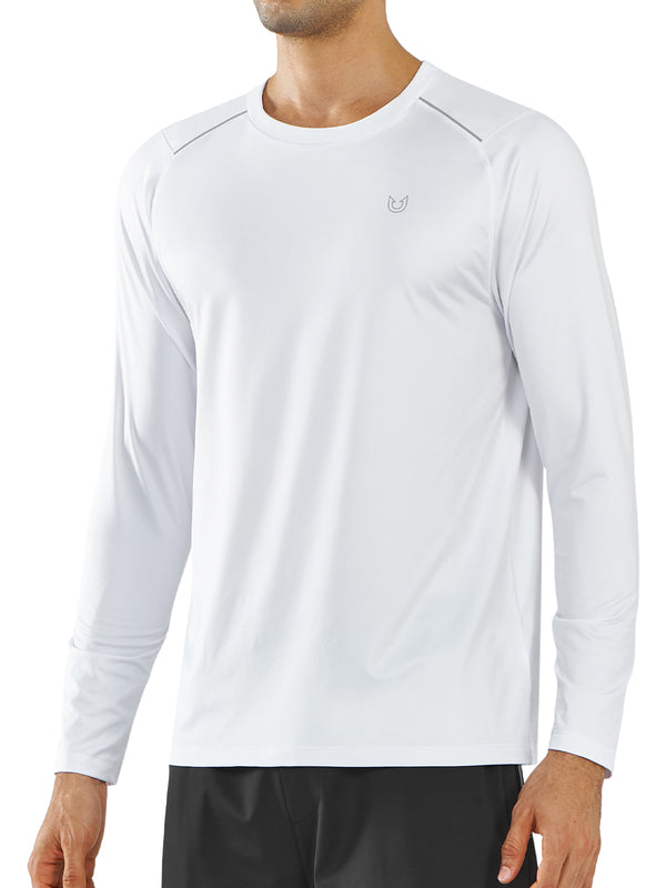Men's Long Sleeve Compression Gym Shirts White