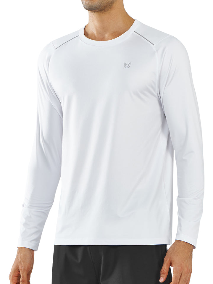 Men's Long Sleeve Compression Gym Shirts White