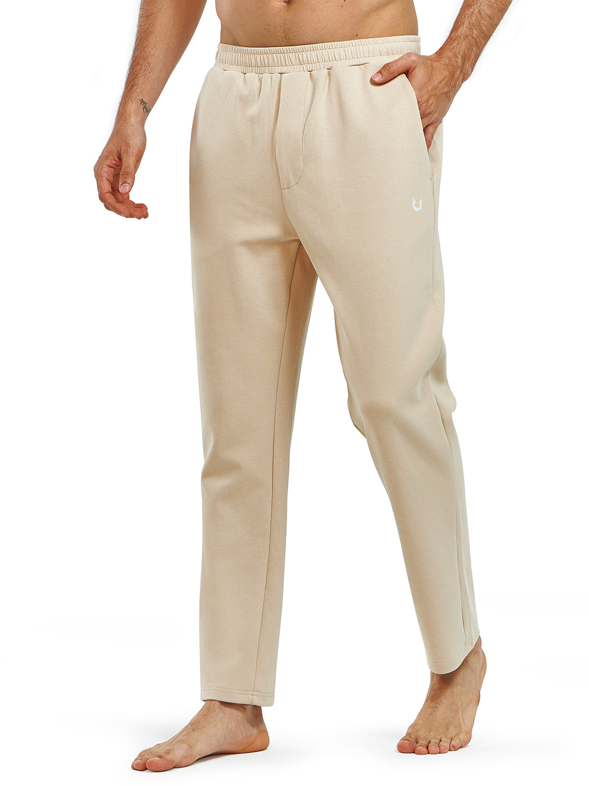 Men's Cotton Yoga Sweatpants Casual Athletic Straight Leg with Pockets