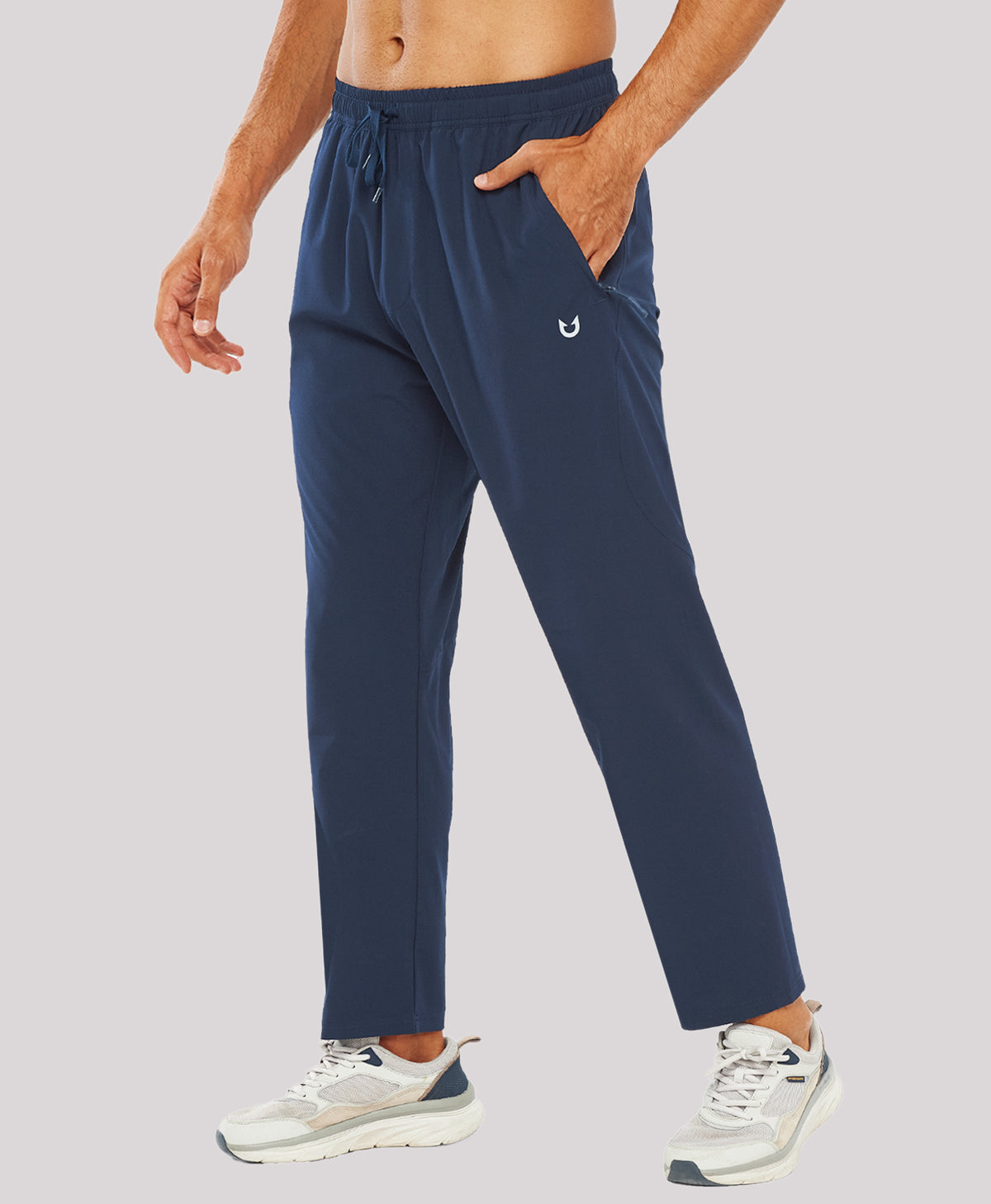 
Men's Lightweight Running Pants with Zipper Pockets — Navy