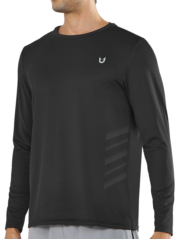 Northyard Men's Black Moisture Wicking Fishing Shirts Long Sleeve Breathable for Gym