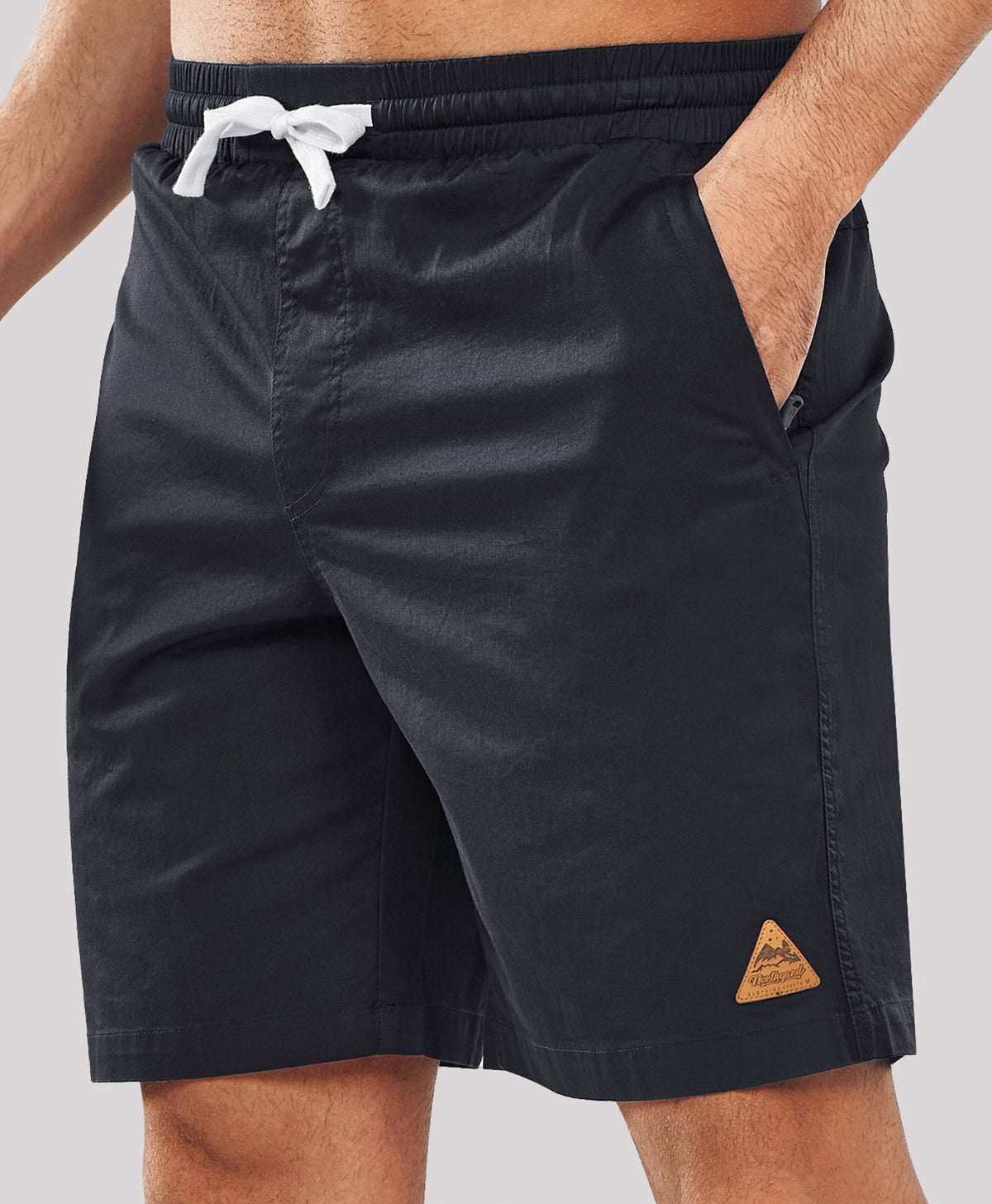 
Men's 9" Cotton Flat Front Hiking Shorts with Zipper Pockets — black
