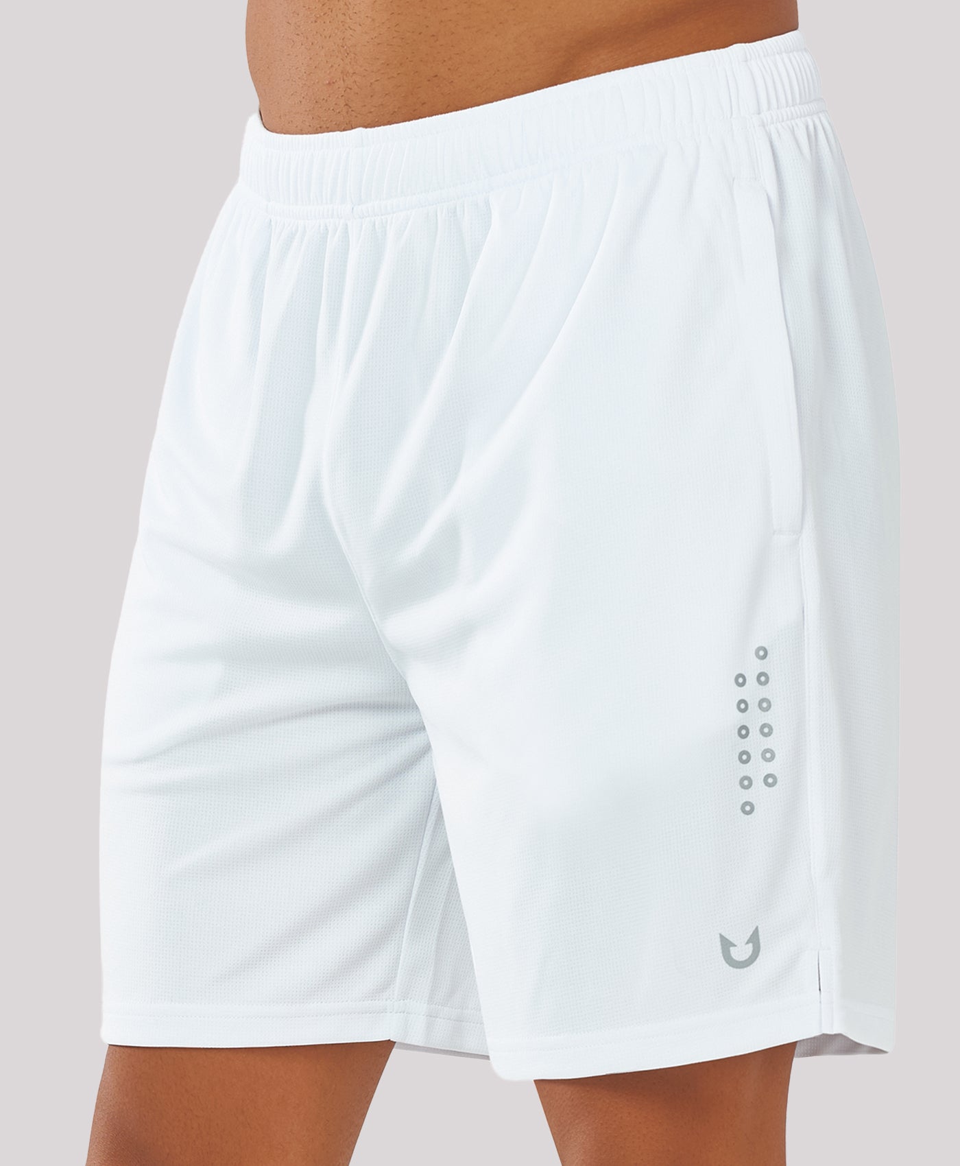 Northyard Men's 7-inch Mesh Tennis Sweat Shorts with Pockets Elasticated Waist #color_white