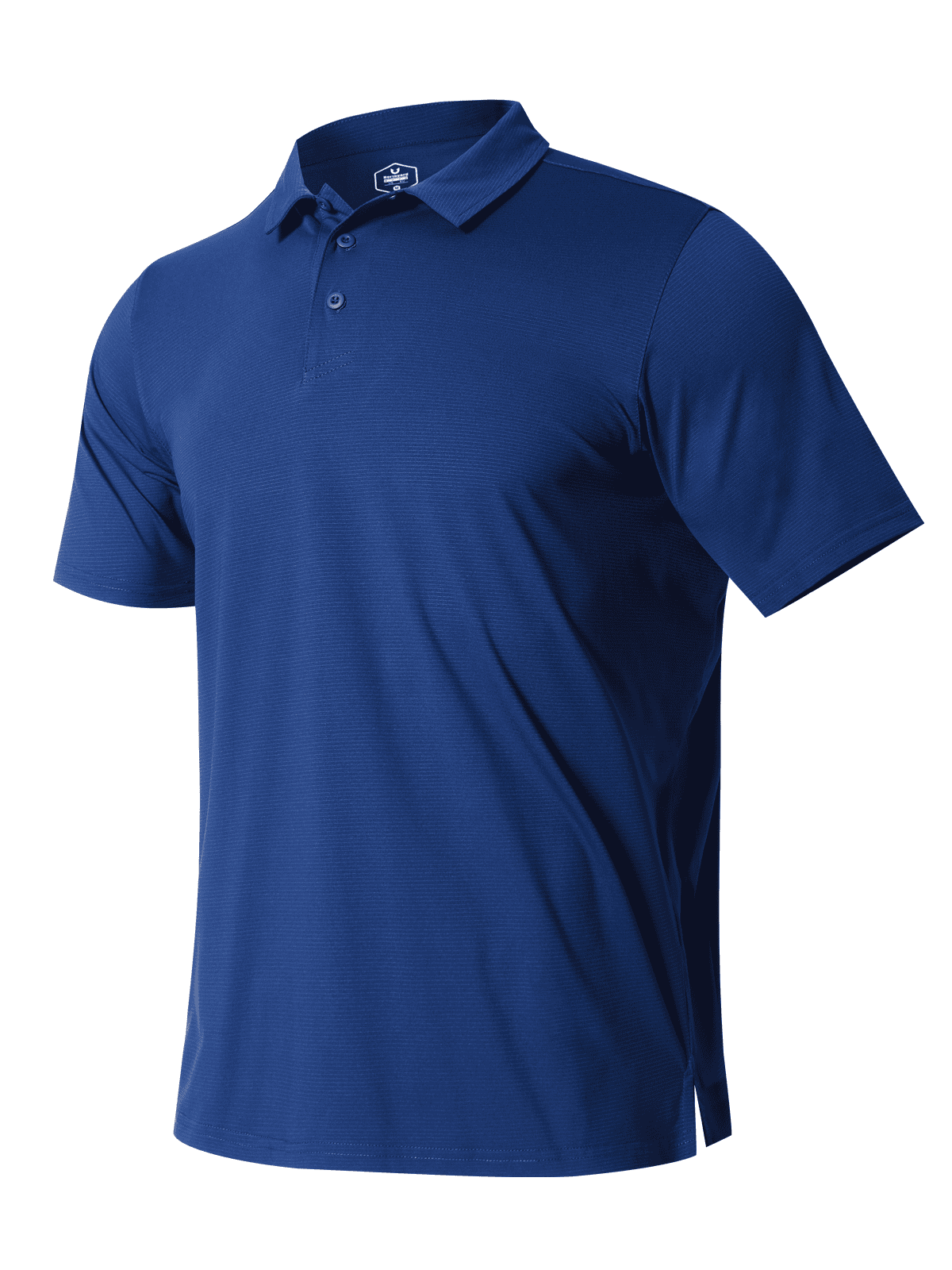 Navy Men's Performance Henley Golf Polo Shirt - Front View