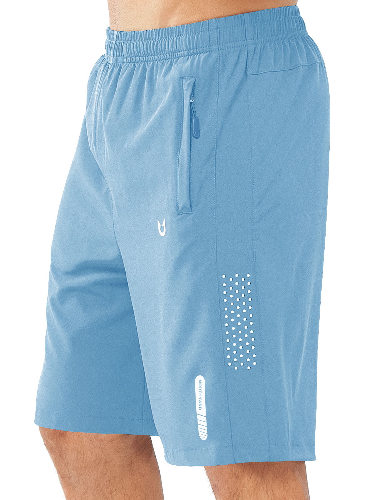 Northyard Men's Sky Blue 9 inch inseam Athletic Shorts Lightweight for Run Hiking Workout