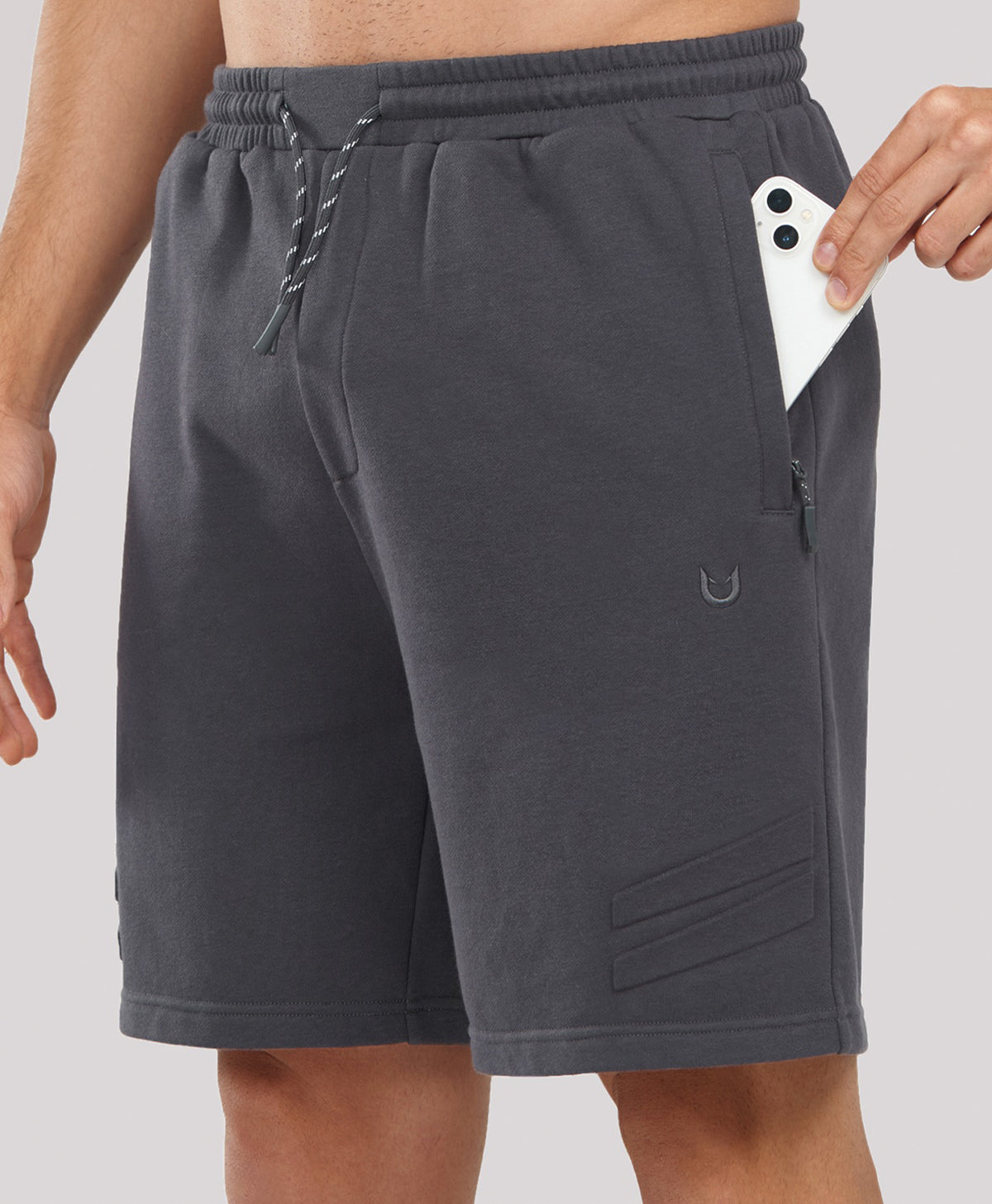 
Men's 7" Soft Cotton Sweat Shorts with Zip Pockets — Dark Grey