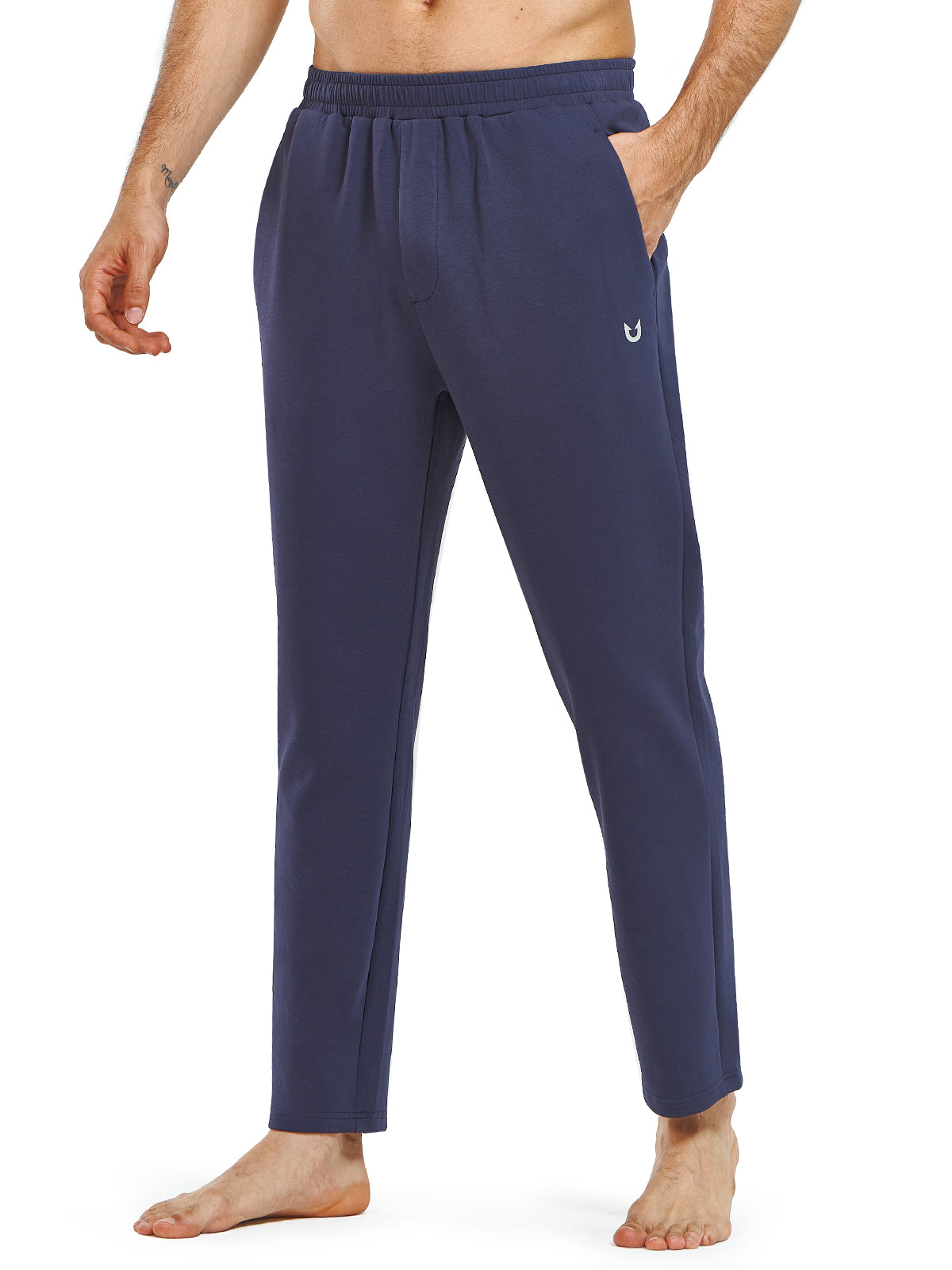 Men's Cotton Yoga Sweatpants Casual Athletic Straight Leg with Pockets