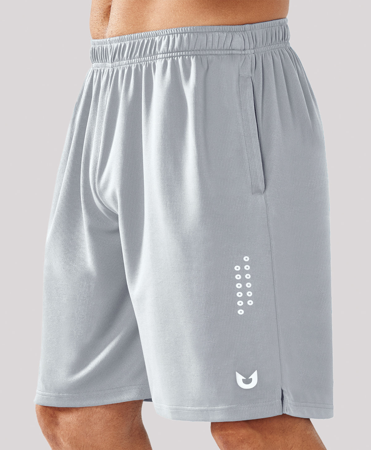 
Men's 10" Breathable Mesh Basketball Athletic Shorts — Light Grey