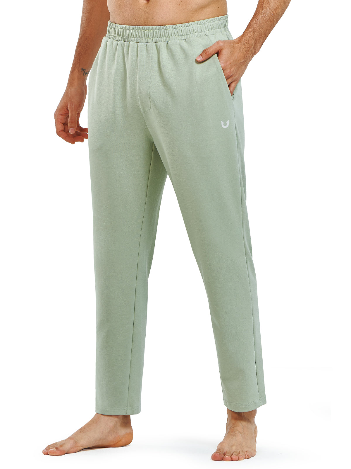 Men's Cotton Yoga Sweatpants Casual Athletic Straight Leg with Pockets