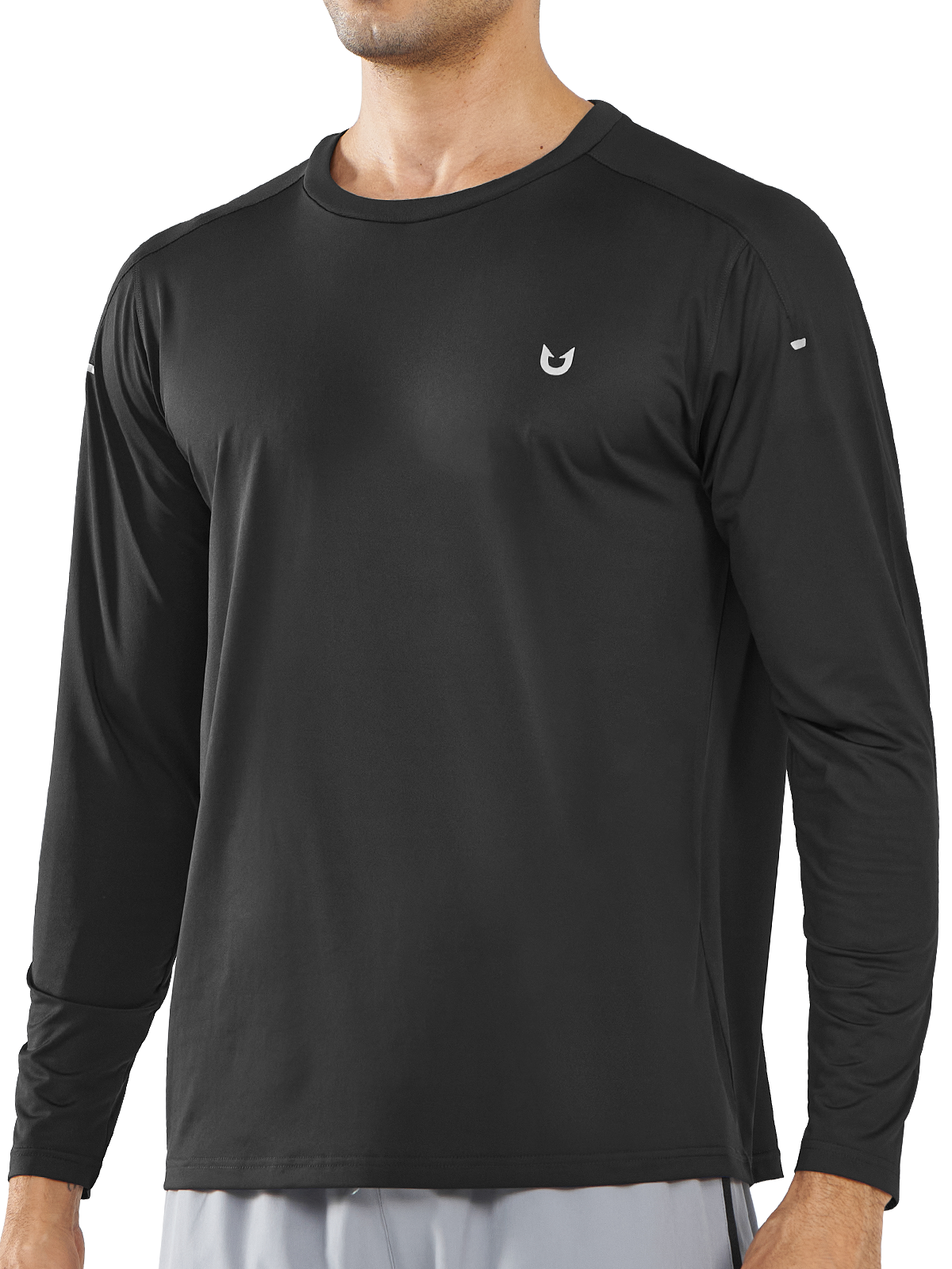 Northyard Men's Black Gym Long Sleeve T Shirts Wicking Breathable for Running Fitness