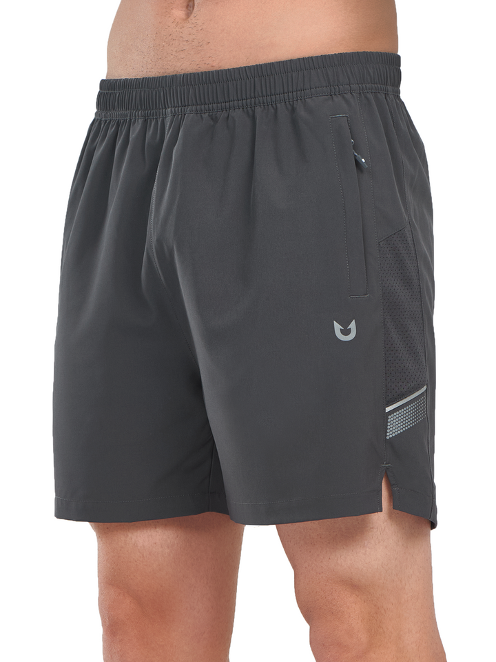 Northyard Men's Dark Grey Athletic 5 Inch Biker Shorts with Pockets Quick Dry for Workout