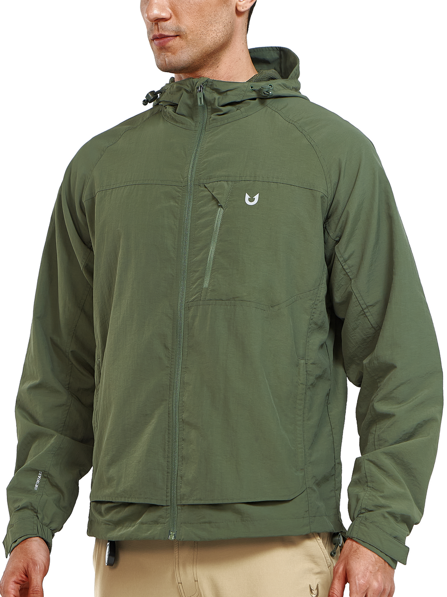
Men's Windbreaker Jackets Lightweight Hooded Windproof Coat for Hiking
