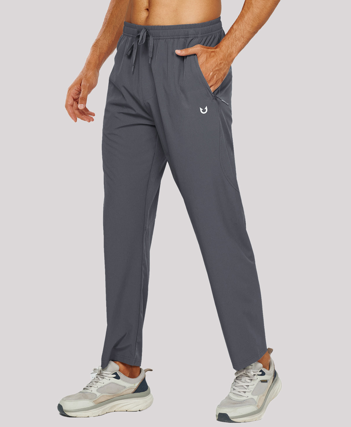 
Men's Lightweight Running Pants with Zipper Pockets — Dark Grey