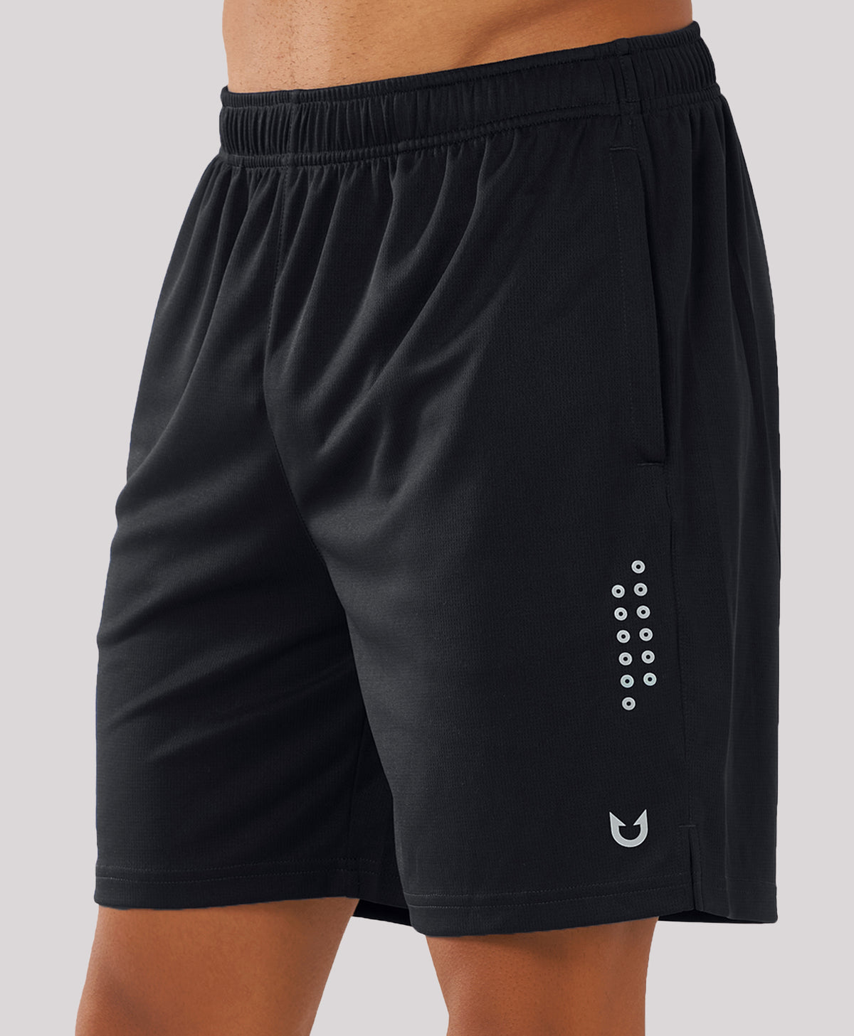 
Men's 7-inch Mesh Tennis Sweat Shorts with Pockets Elasticated Waist — black