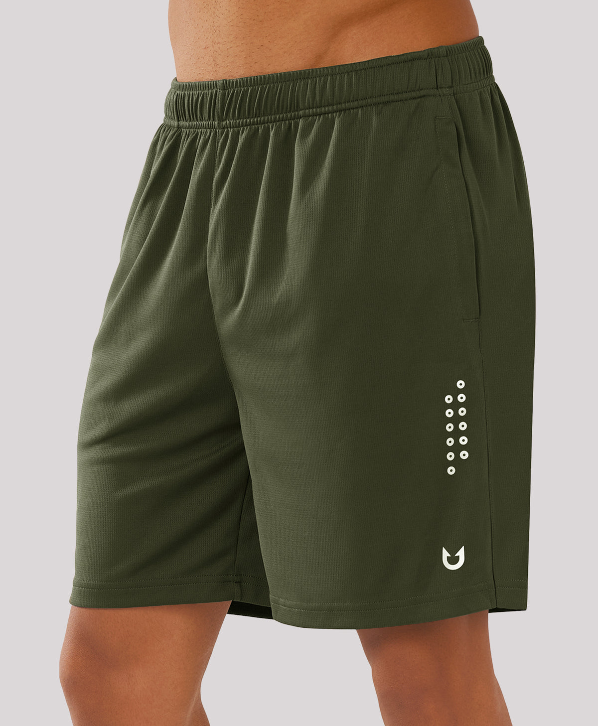 
Men's 7-inch Mesh Tennis Sweat Shorts with Pockets Elasticated Waist — armygreen