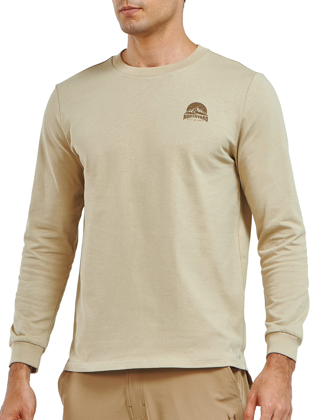 Men's Cotton Long Sleeve T-Shirts Graphic Casual Crew Neck for Work