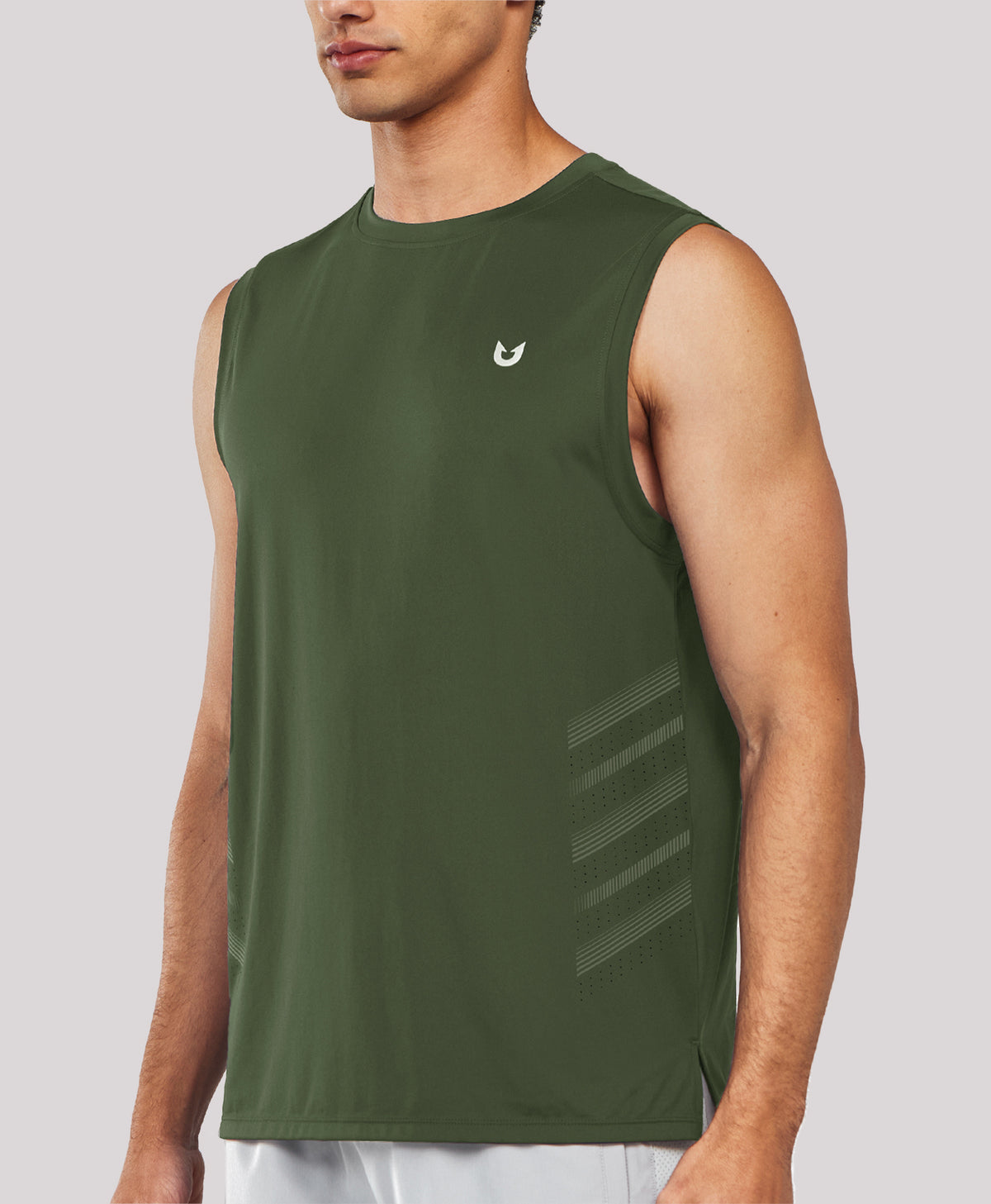 
Men's Lightweight Muscle Workout Tank Tops — Army Green