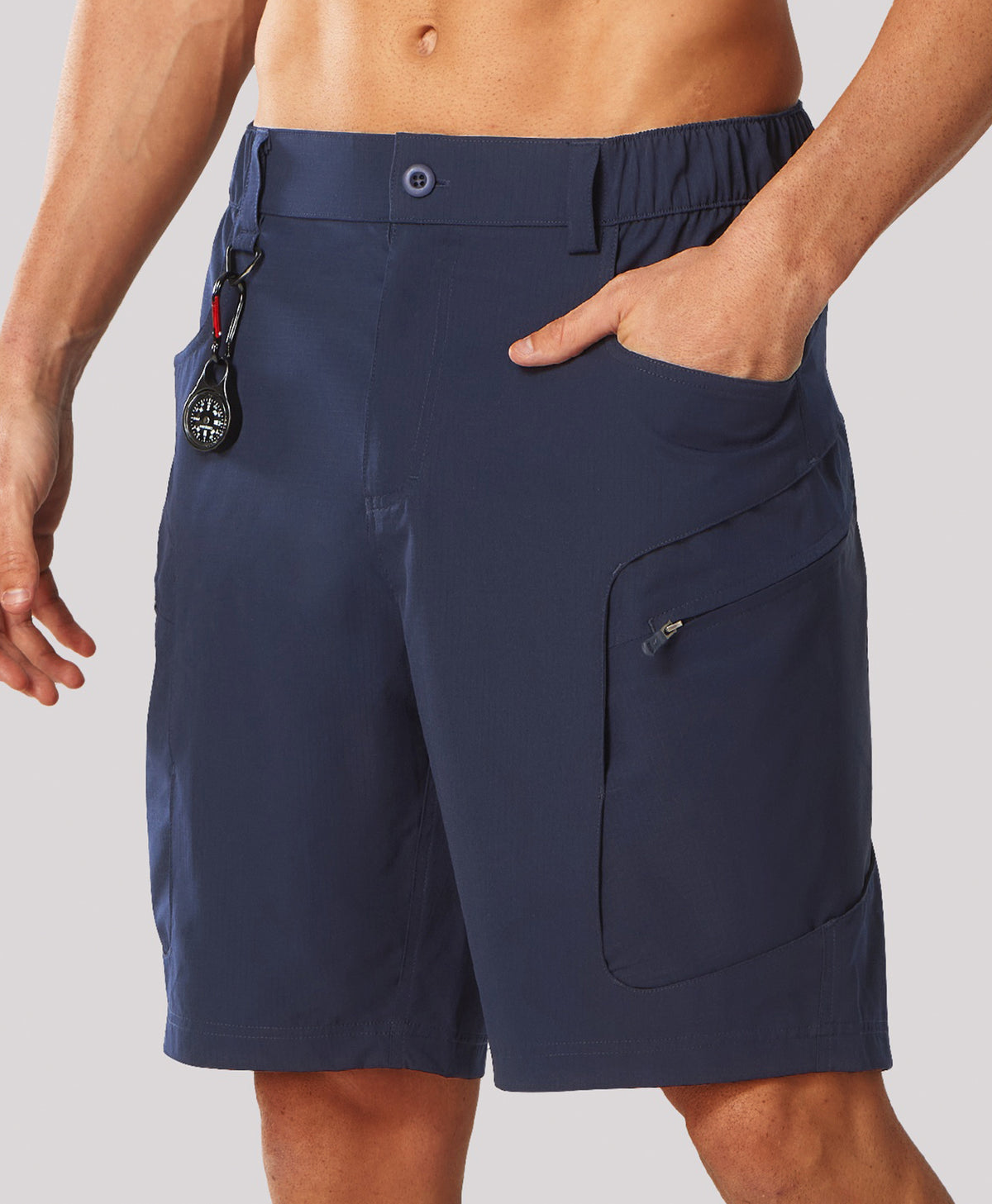 
Men's 9" Water-Resistant 4 Pockets Cargo Hiking Shorts — Navy