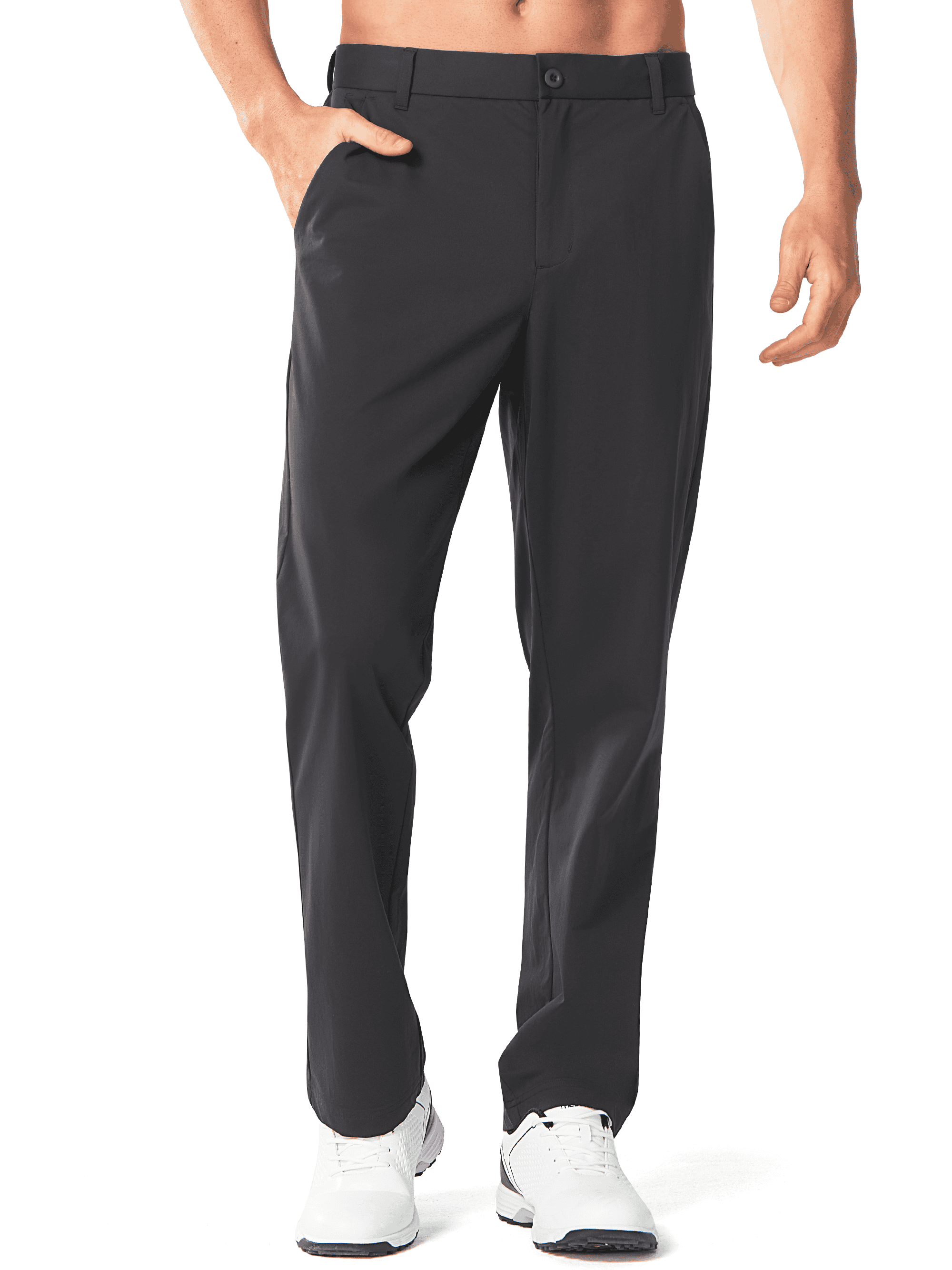 Dark grey Men's Stretch 30"/32"/34" Golf Pants - Front View