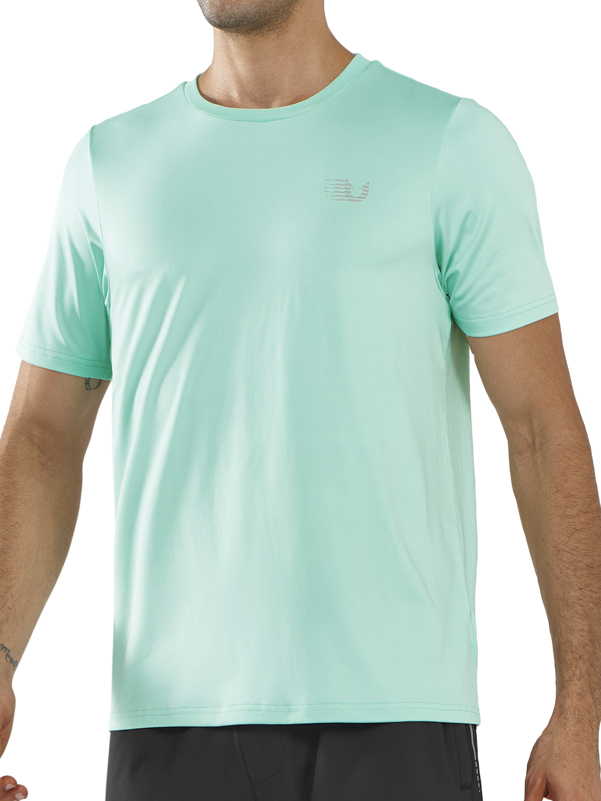 Men's Light Mint Pickleball Workout Sweat T-Shirts Moisture Wicking for Gym Sport