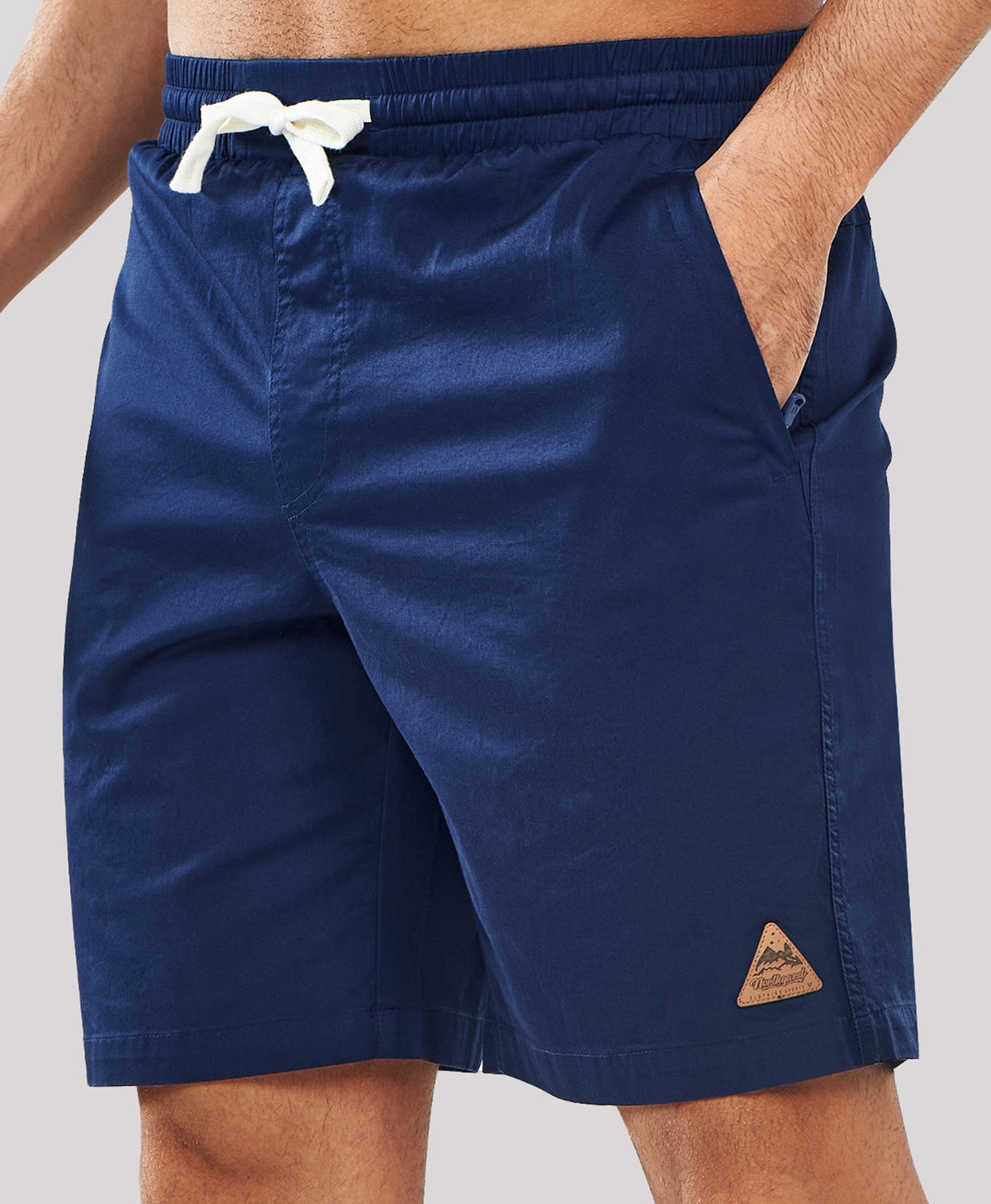 
Men's 9" Cotton Flat Front Hiking Shorts with Zipper Pockets — Navy