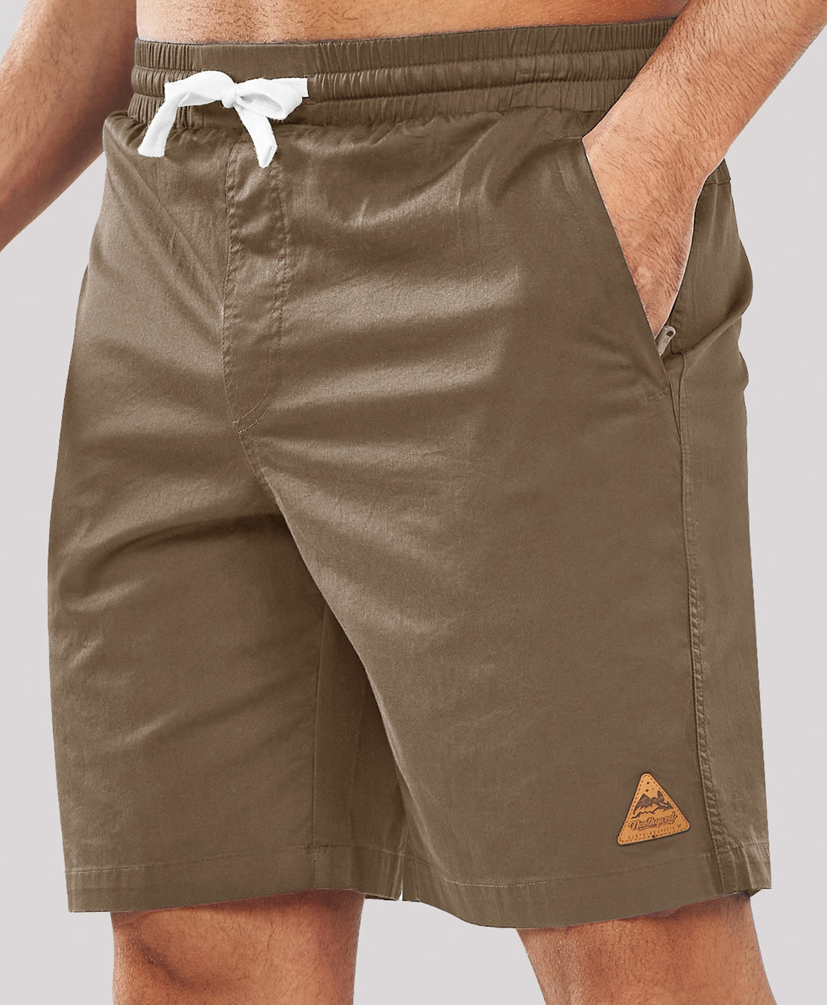 
Men's 9" Cotton Flat Front Hiking Shorts with Zipper Pockets — Deepkhaki