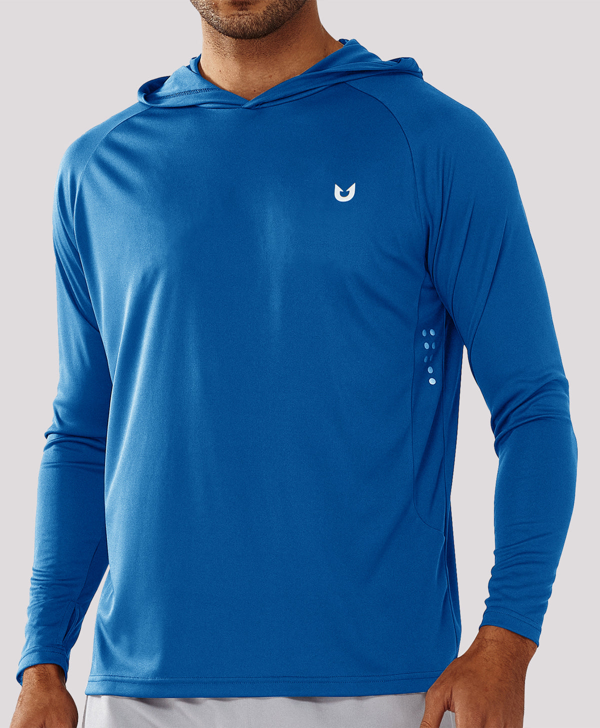 
Men's Fishing Sun Hoodie T Shirt Lightweight Long Sleeve for Workout — Royal Blue