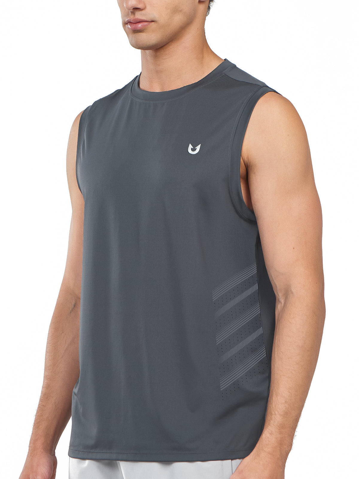 Northyard Men's Dark Grey Athletic Sleeveless Shirts Dry Fit Workout Tank Tops for Running