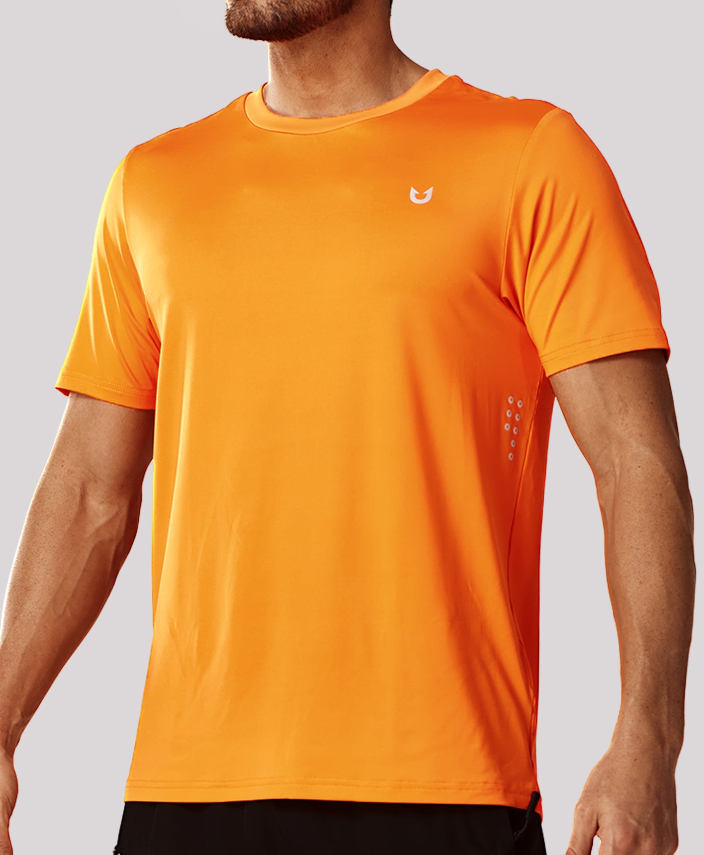 Northyard Men's Performance Workout Short Sleeve T-Shirts - Quick Dry Running Shirt Cut Breathability & Reflective Safety #color_Orange