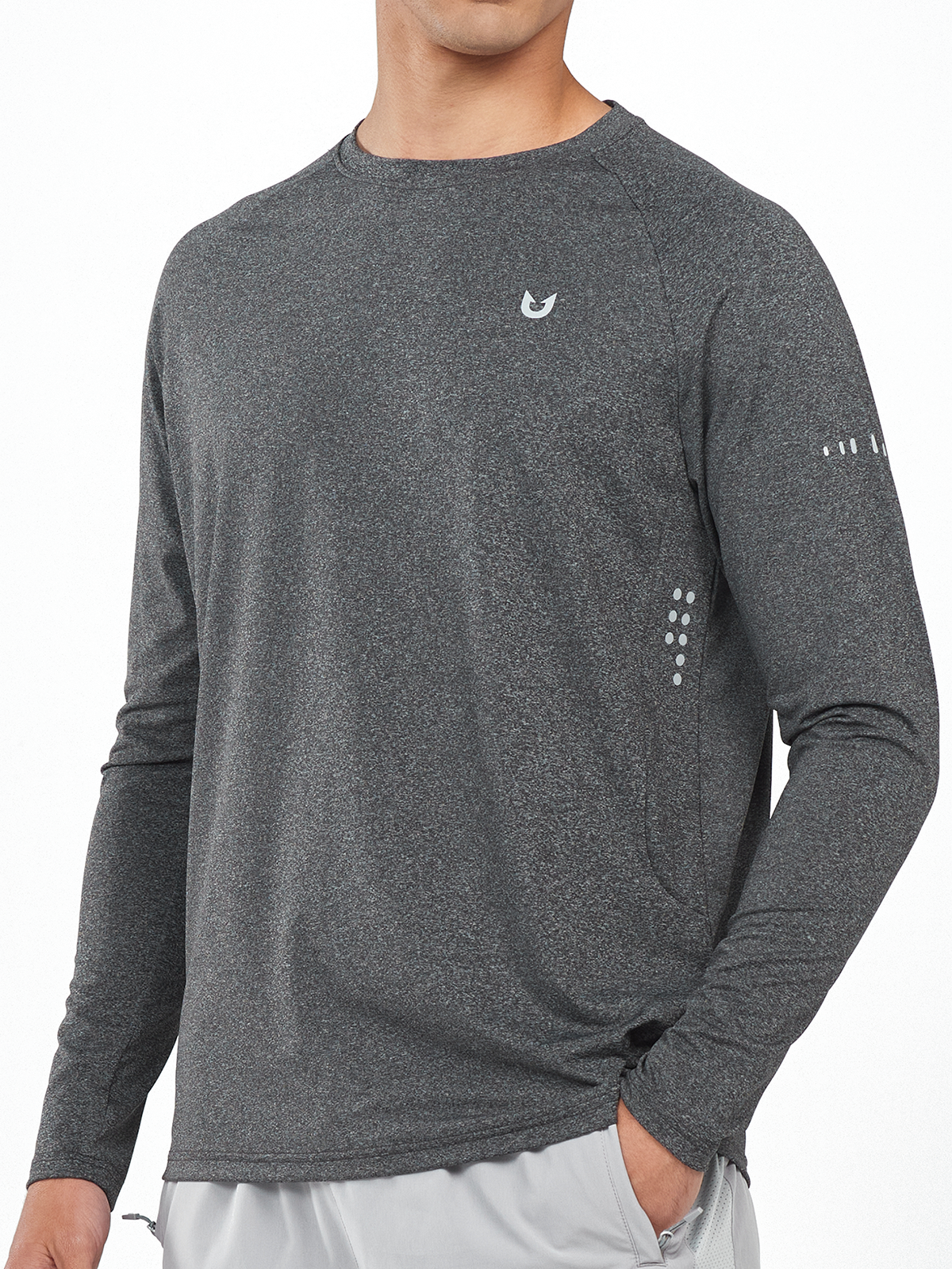 Northyard Men's Carbon Heather Lightweight Long Sleeve Running Shirts Fishing Sun Undershirts