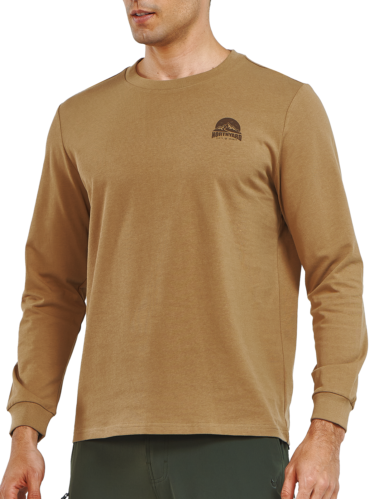 Men's Cotton Long Sleeve T-Shirts Graphic Casual Crew Neck for Work