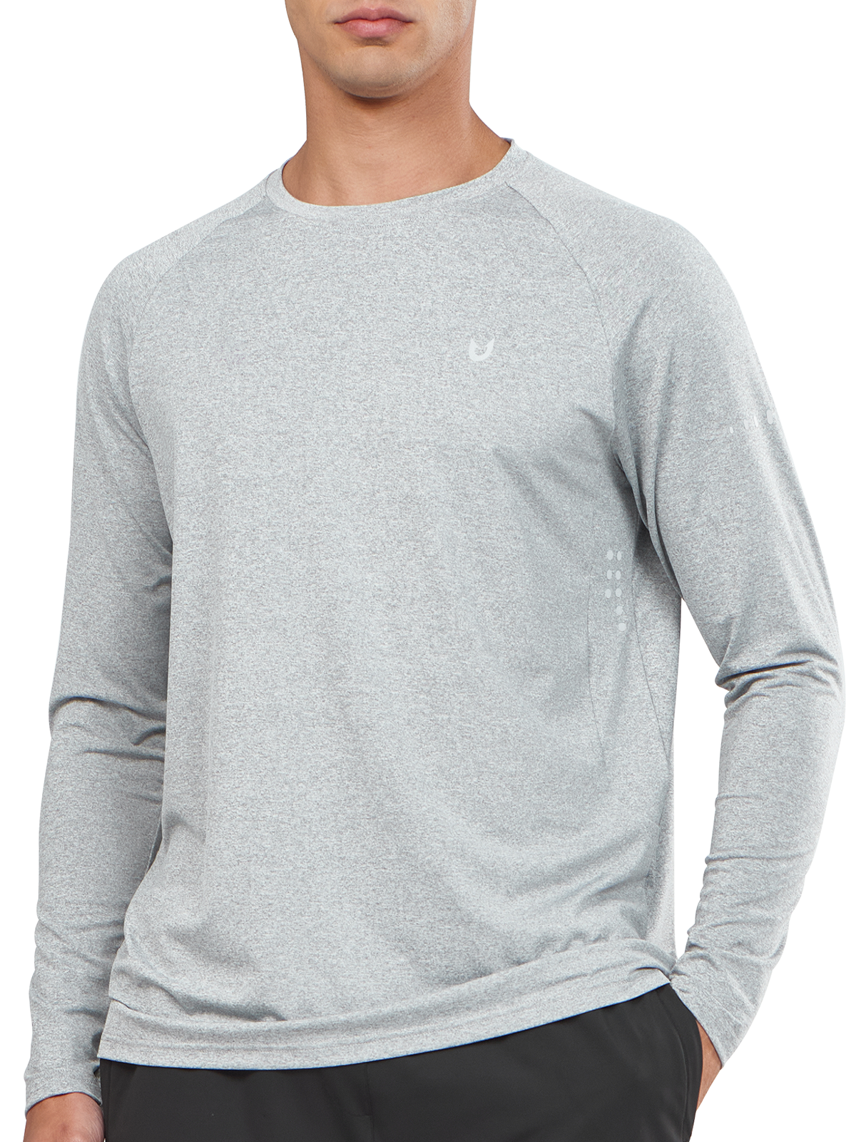 Northyard Men's Grey Heather Lightweight Long Sleeve Running Shirts Fishing Sun Undershirts
