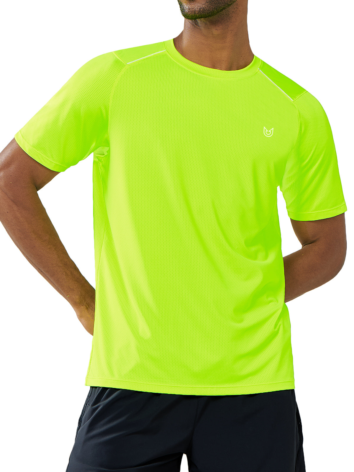 Northyard Men's Neon Green Gym Compression T Shirts Breathable Wicking for Workout Fitness