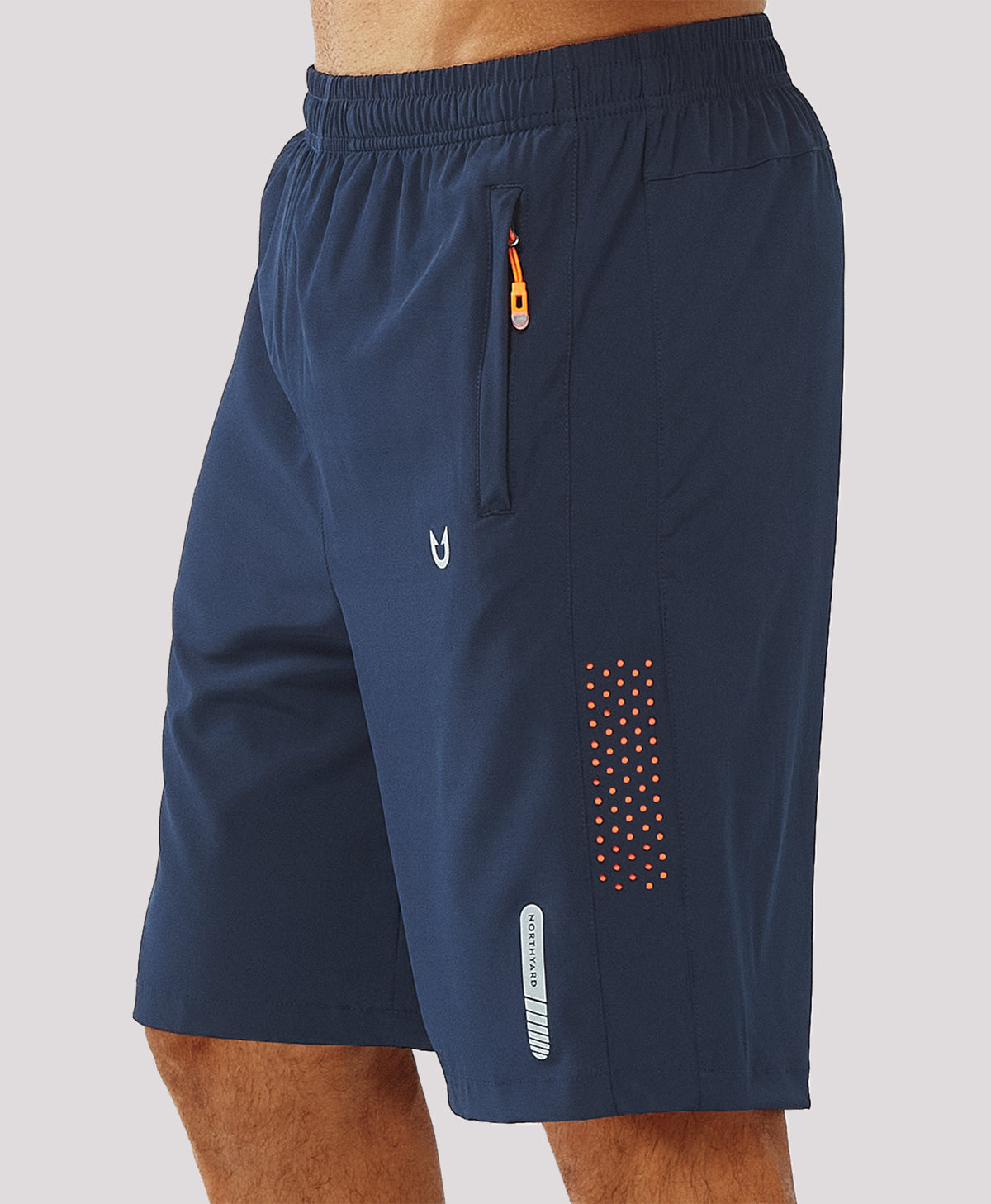 
Men's Hiking 9 Inch Inseam Athletic Shorts Quick Dry Fit Gym Workout — Navy