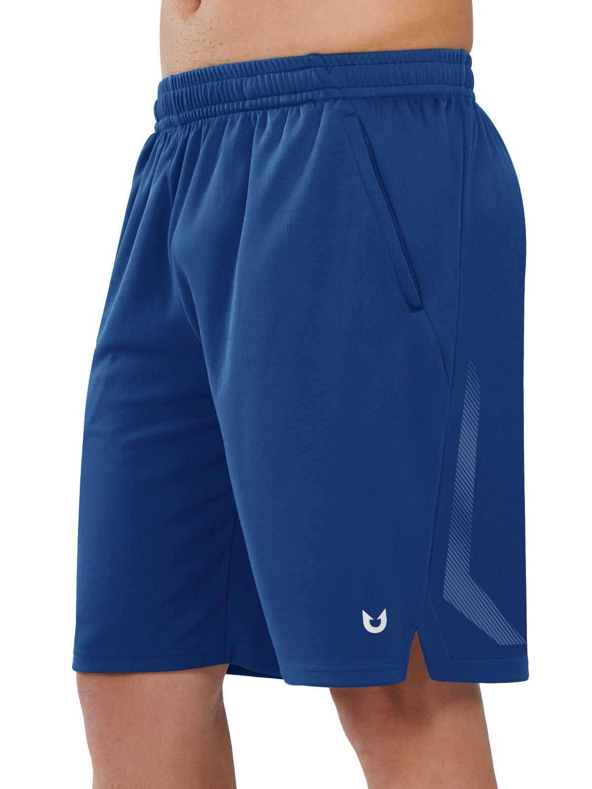 Northyard Men's Royal Blue Tennis 10" Long Mesh Shorts with Pockets for Basketball Workout