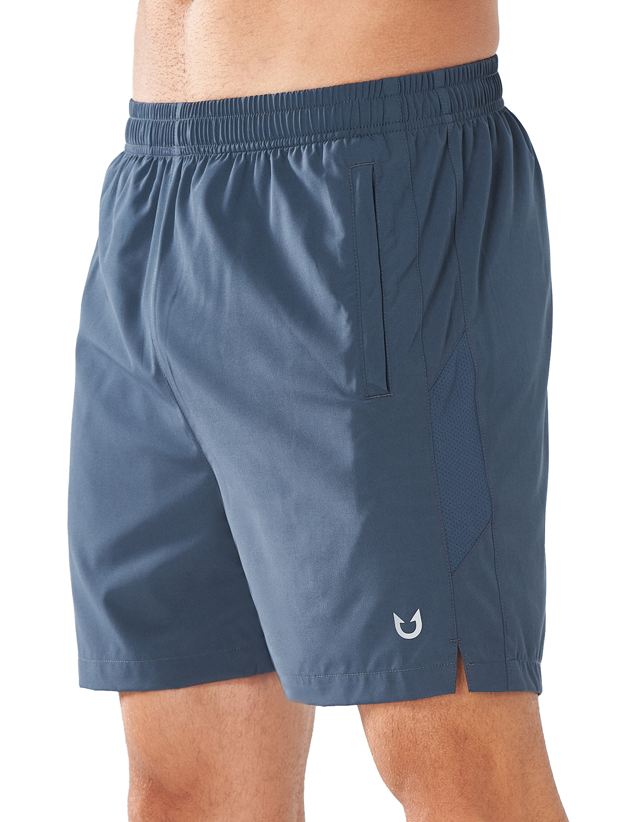 Northyard Men's Workout Running Cool Grey 5 inch Shorts with Zip Pockets Quick Dry Fit Gym