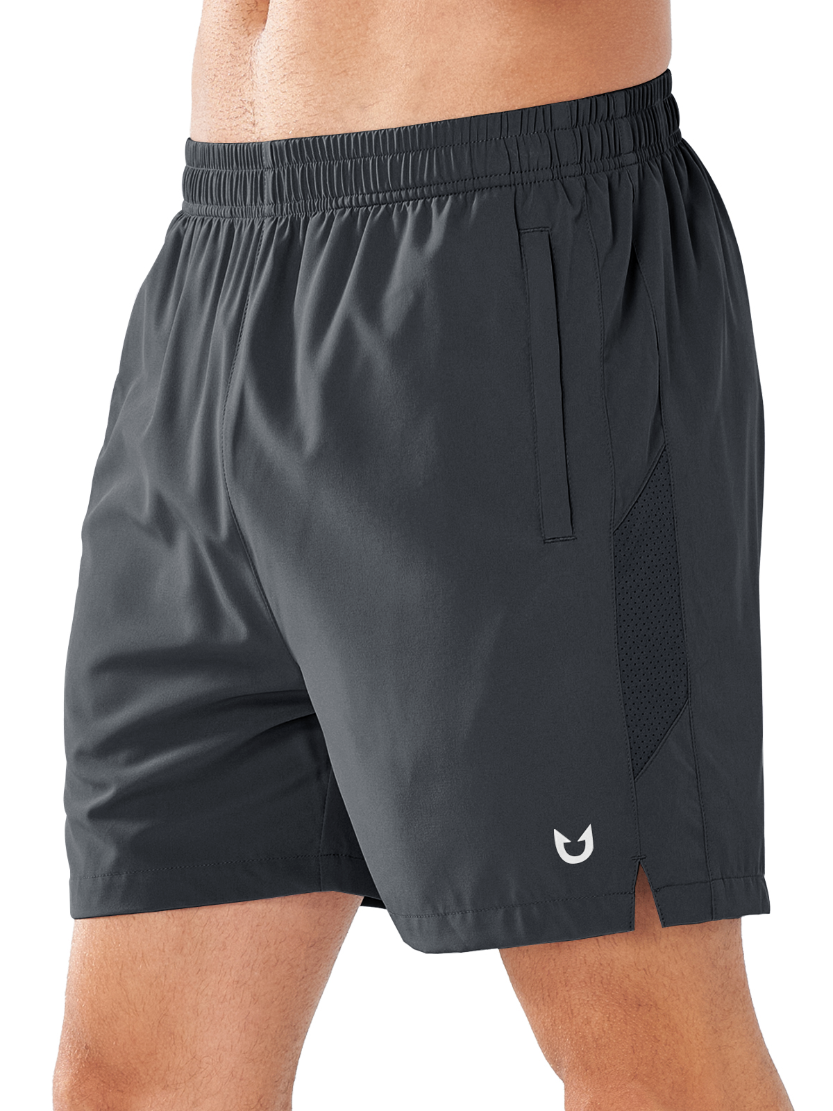 Northyard Men's Workout Running Dark Grey 5 inch Shorts with Zip Pockets Quick Dry Fit Gym