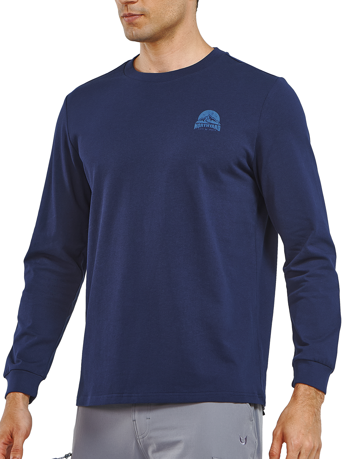 Men's Cotton Long Sleeve T-Shirts Graphic Casual Crew Neck for Work