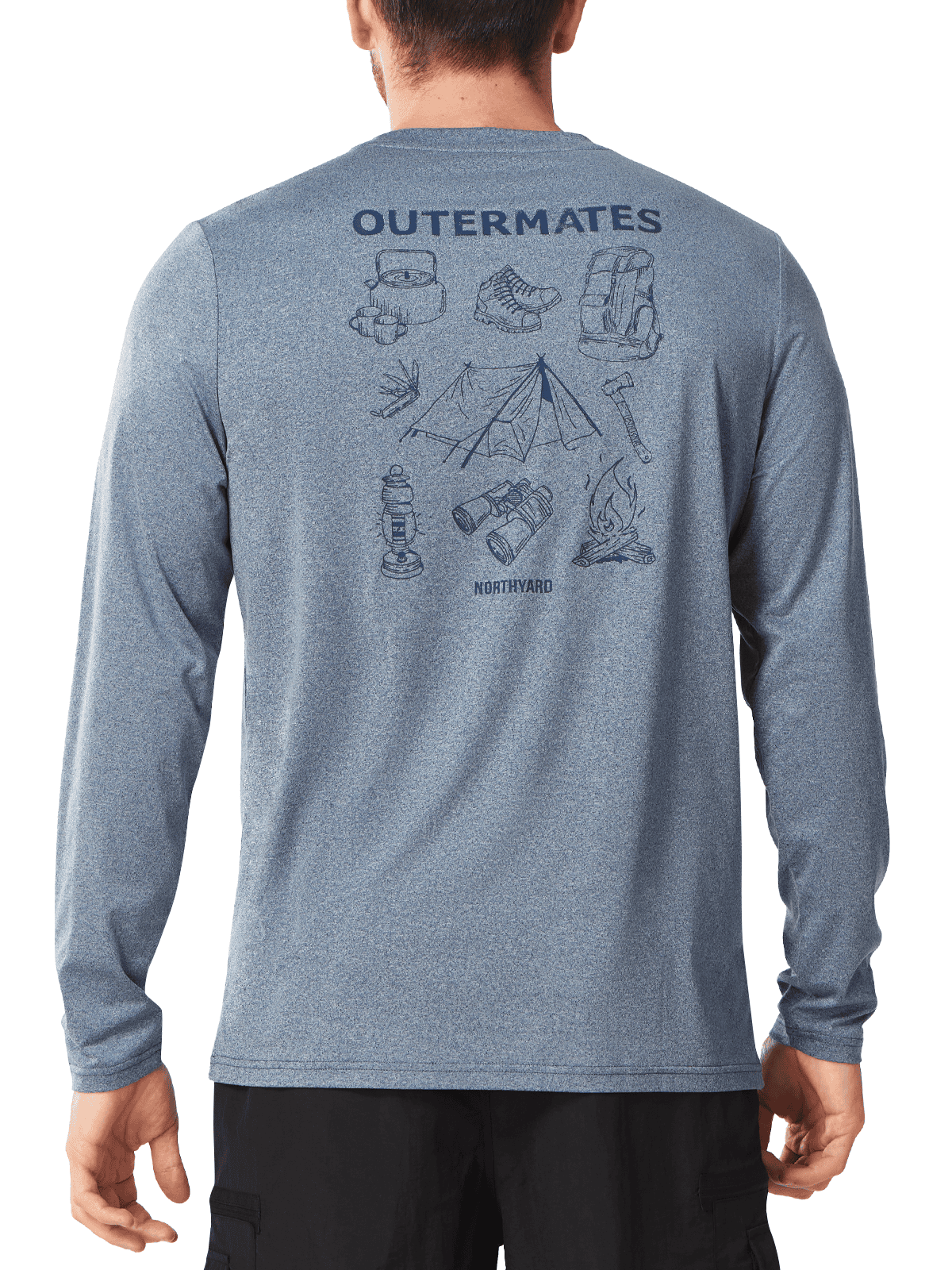 Blueheather UV SPF Outdoor Hiking T-Shirt - Full Back View