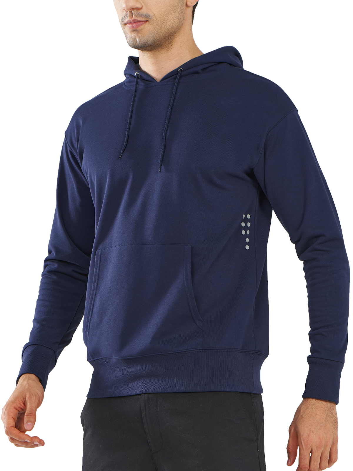 Men's Navy Cotton Hoodies Pullover Long Sleeve Athletic Casual Sweatshirts