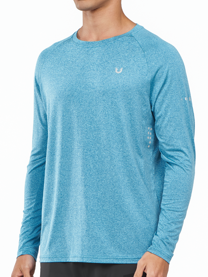 Northyard Men's Coral Heather Lightweight Long Sleeve Running Shirts Fishing Sun Undershirts