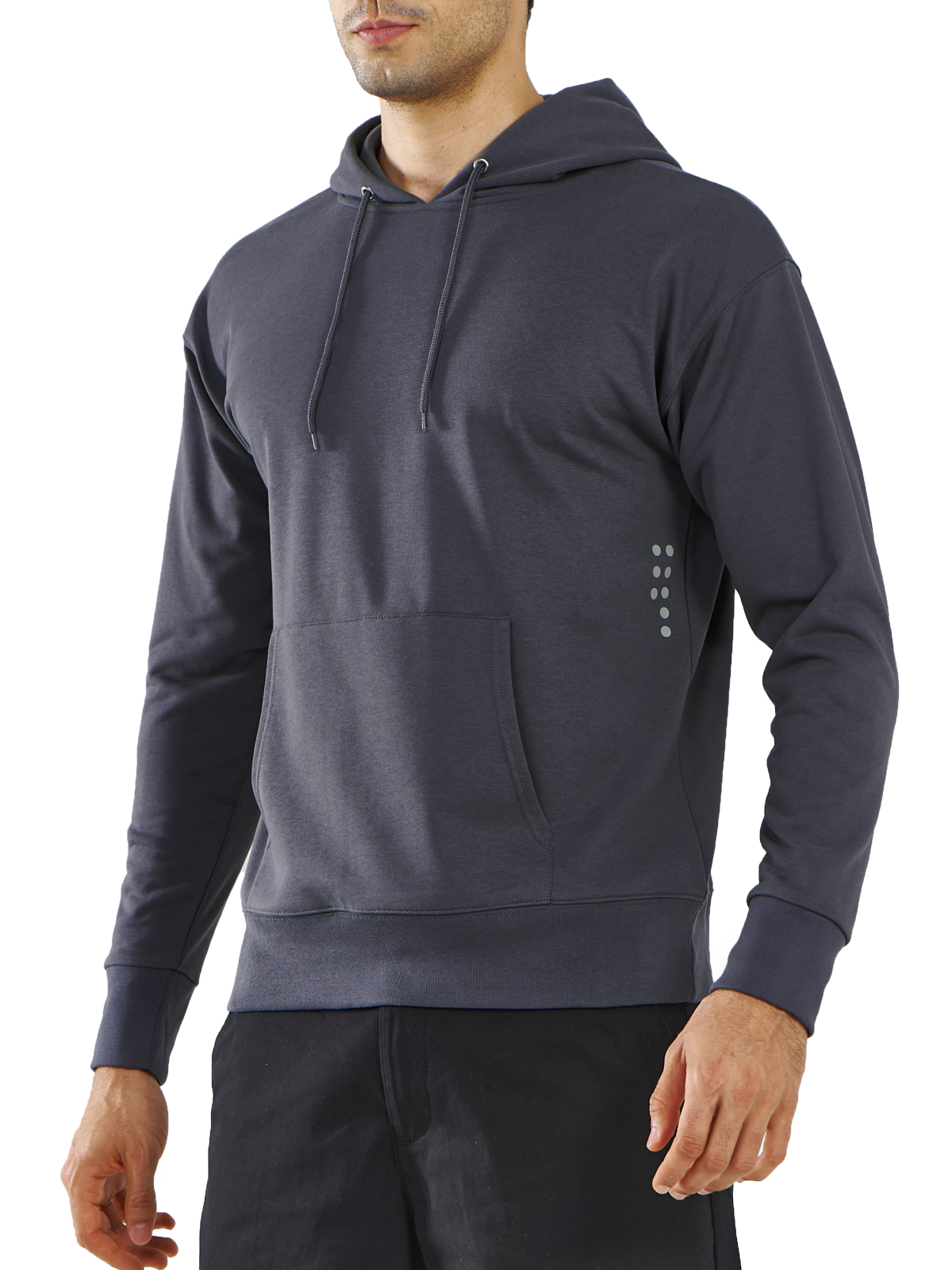 Men's Dark Grey Cotton Hoodies Pullover Long Sleeve Athletic Casual Sweatshirts