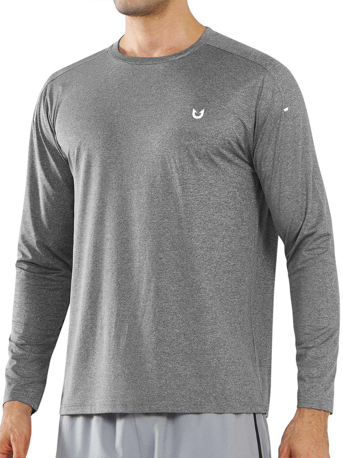 Northyard Men's Smoke Heather Gym Long Sleeve T Shirts Wicking Breathable for Running Fitness