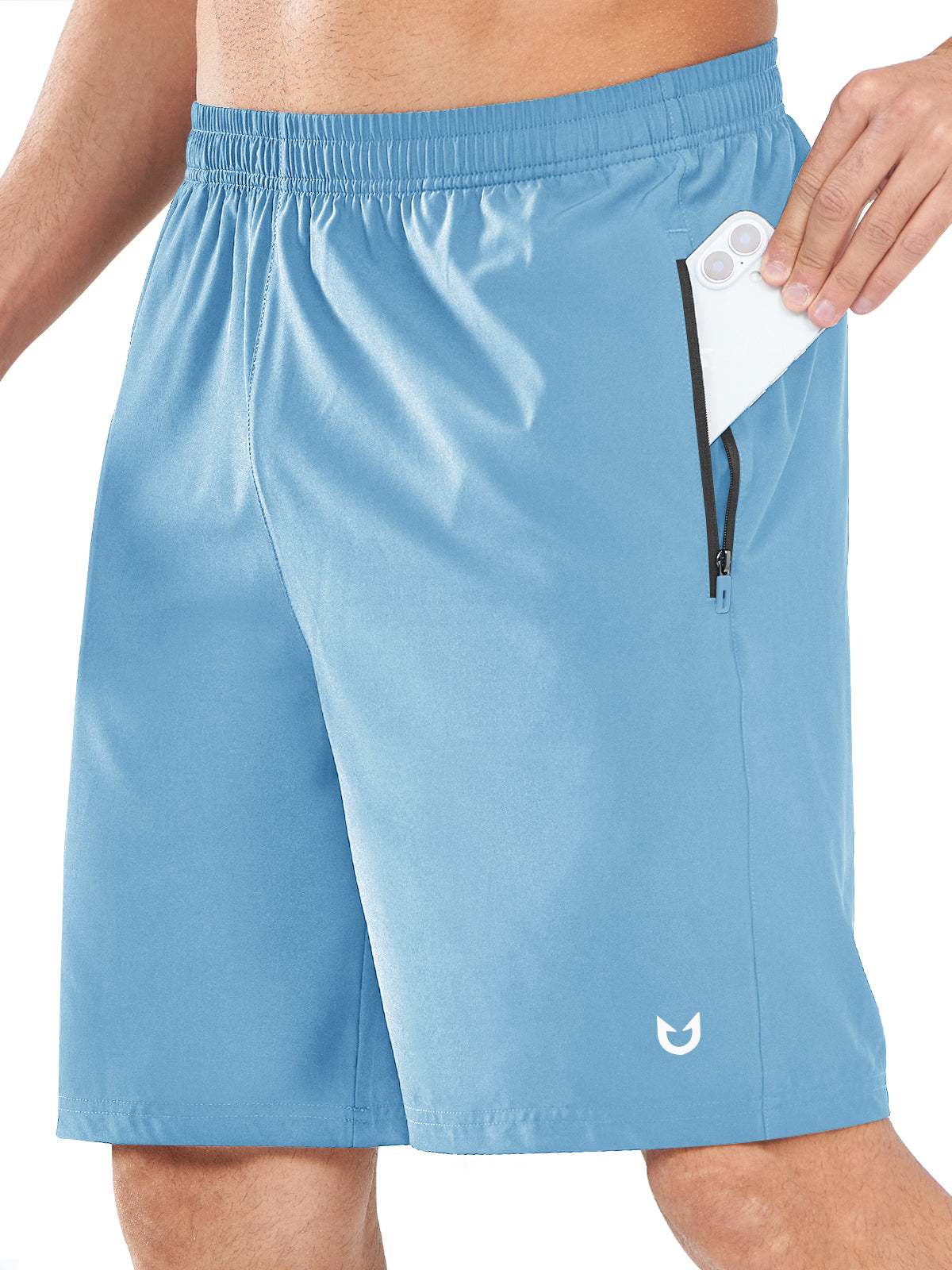 Northyard Men's Sky Blue Athletic Sports 9 inch Shorts Quick Dry for Training Gym Outdoor